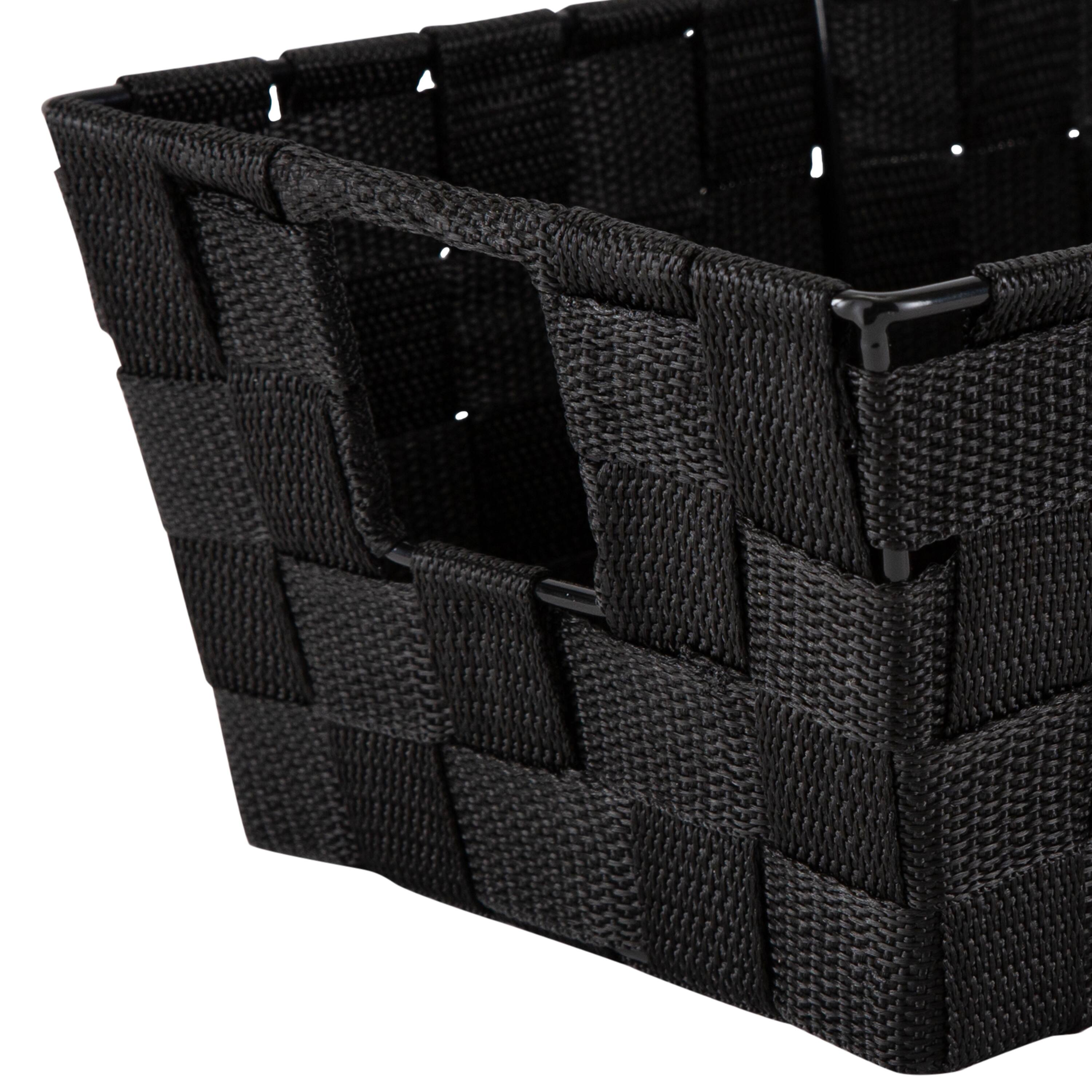 Simplify Small Black Woven Storage Shelf Baskets, 2ct.