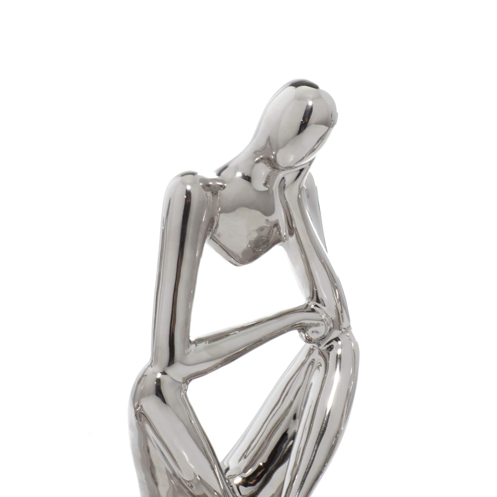 CosmoLiving by Cosmopolitan Silver Ceramic Sculpture Set