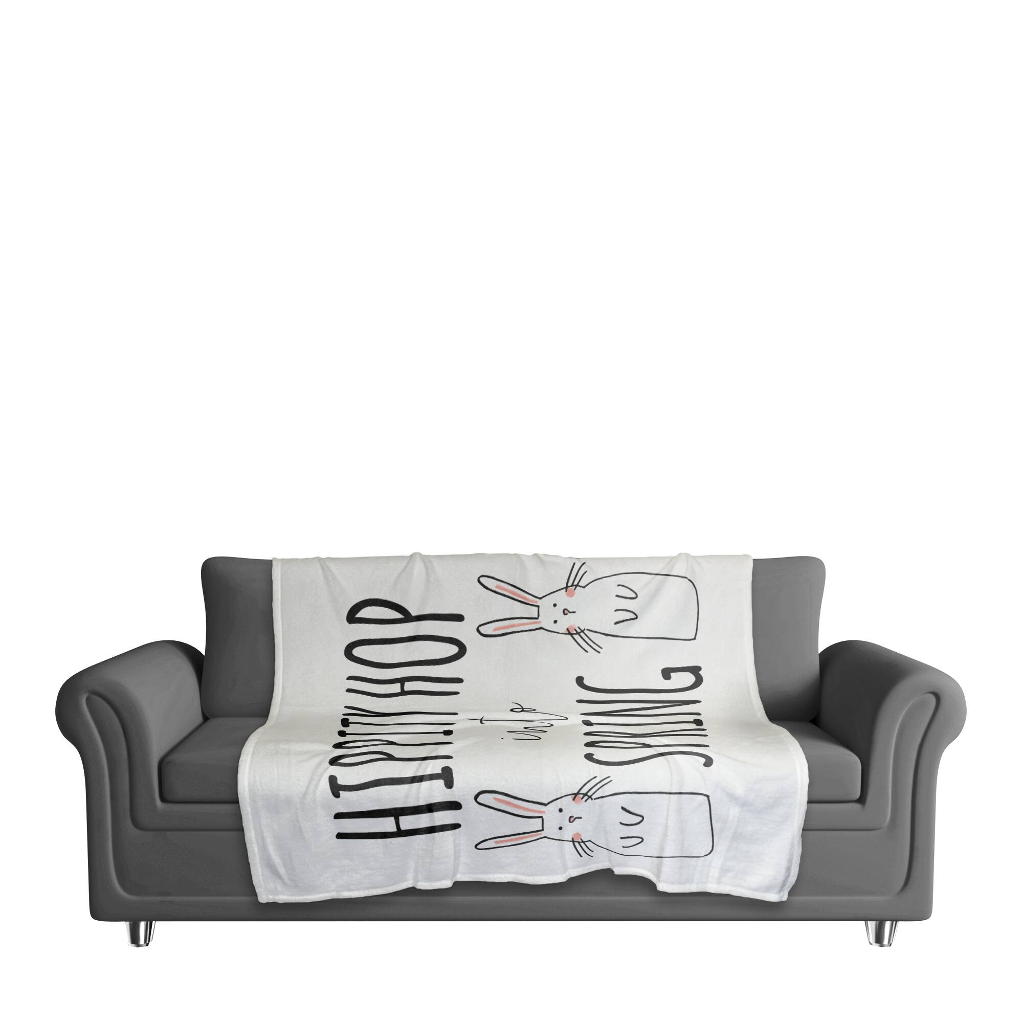 Hippity Hop Into Spring Throw Blanket