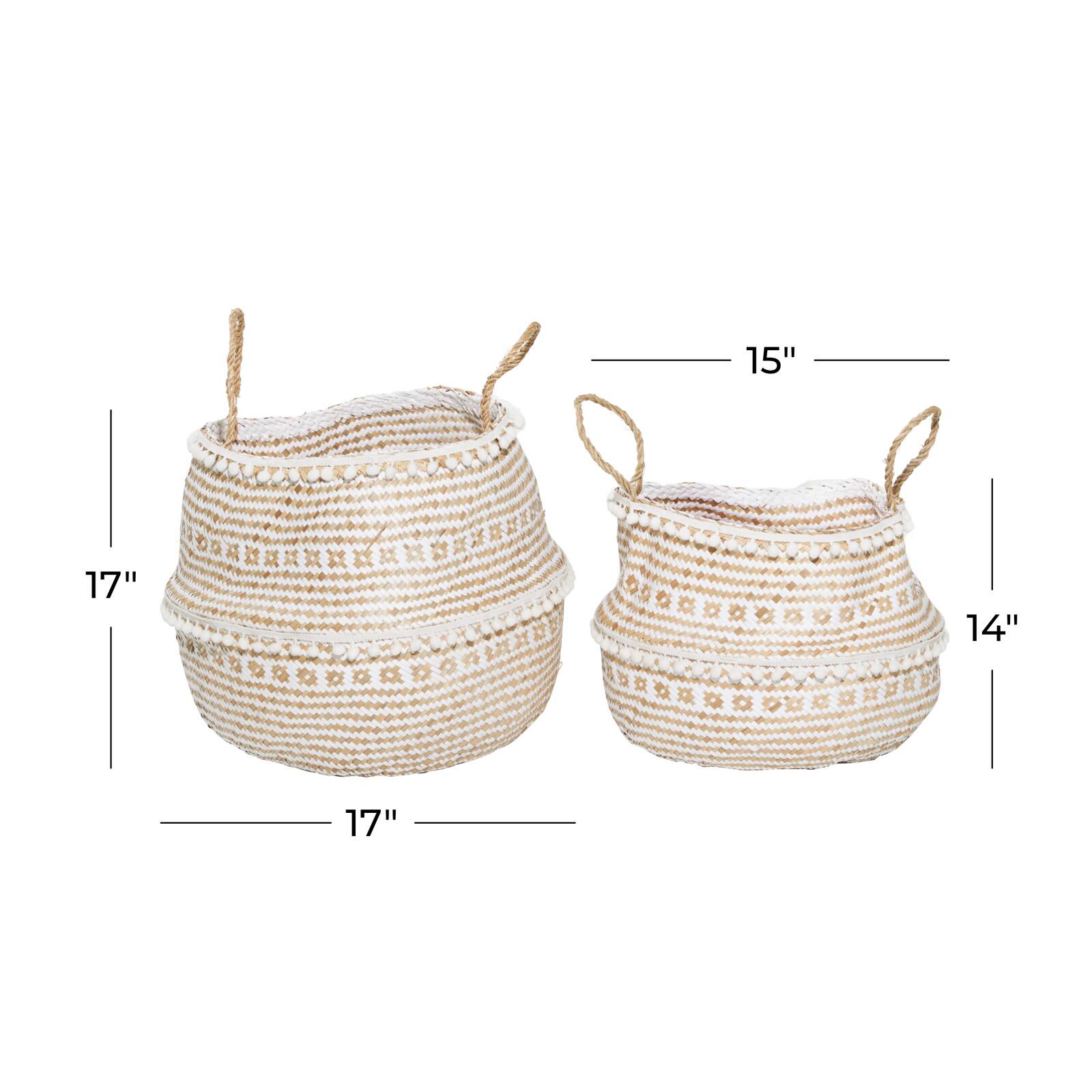 Brown Wood Natural Storage Basket Set