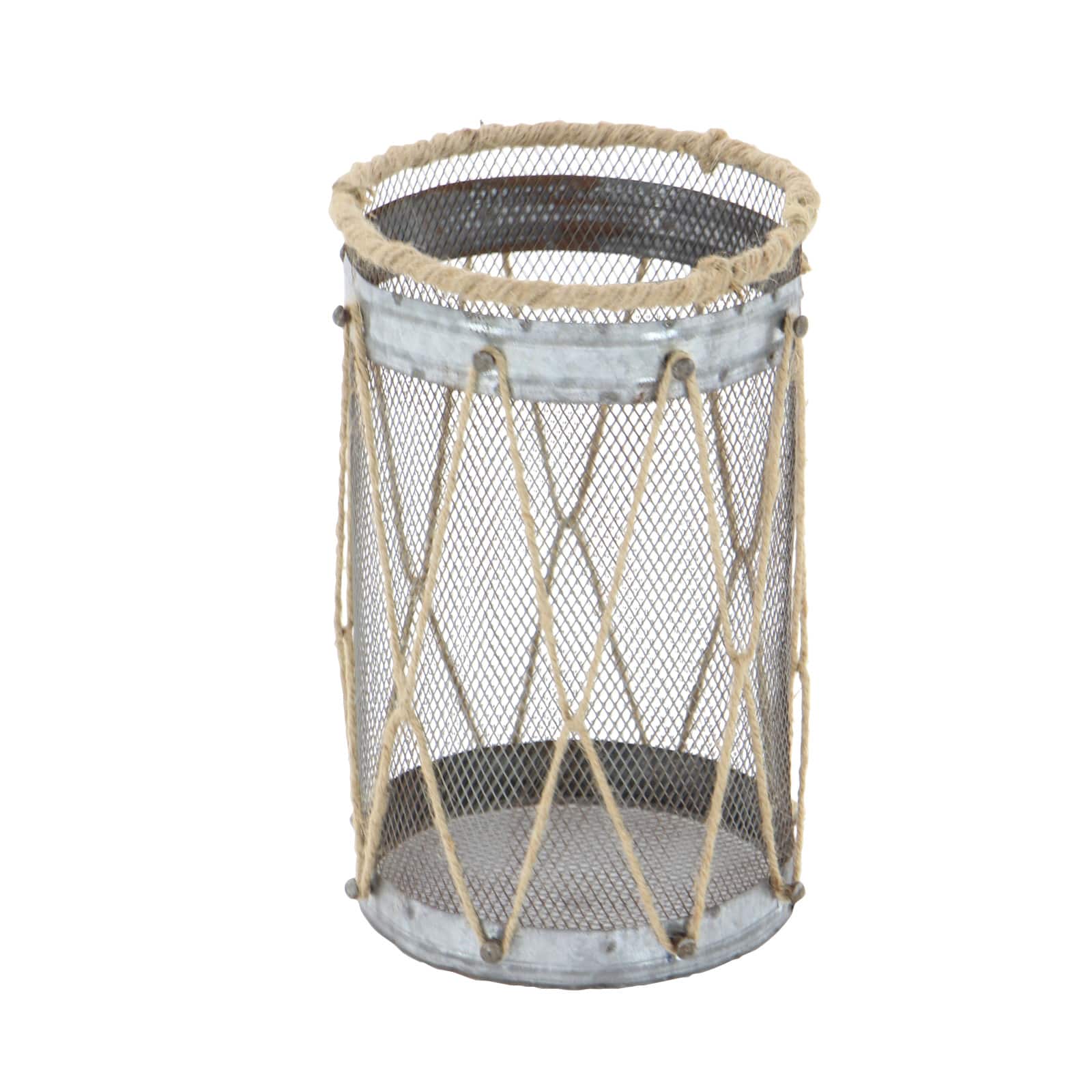Set of 3" Silver Metal Rustic Lantern, 11", 9", 8"
