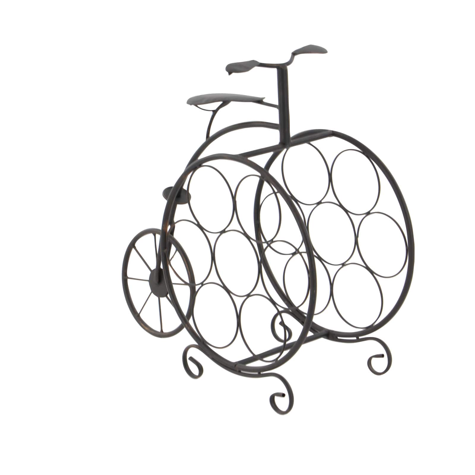 21" Rustic Brass Bicycle Wine Holder Rack