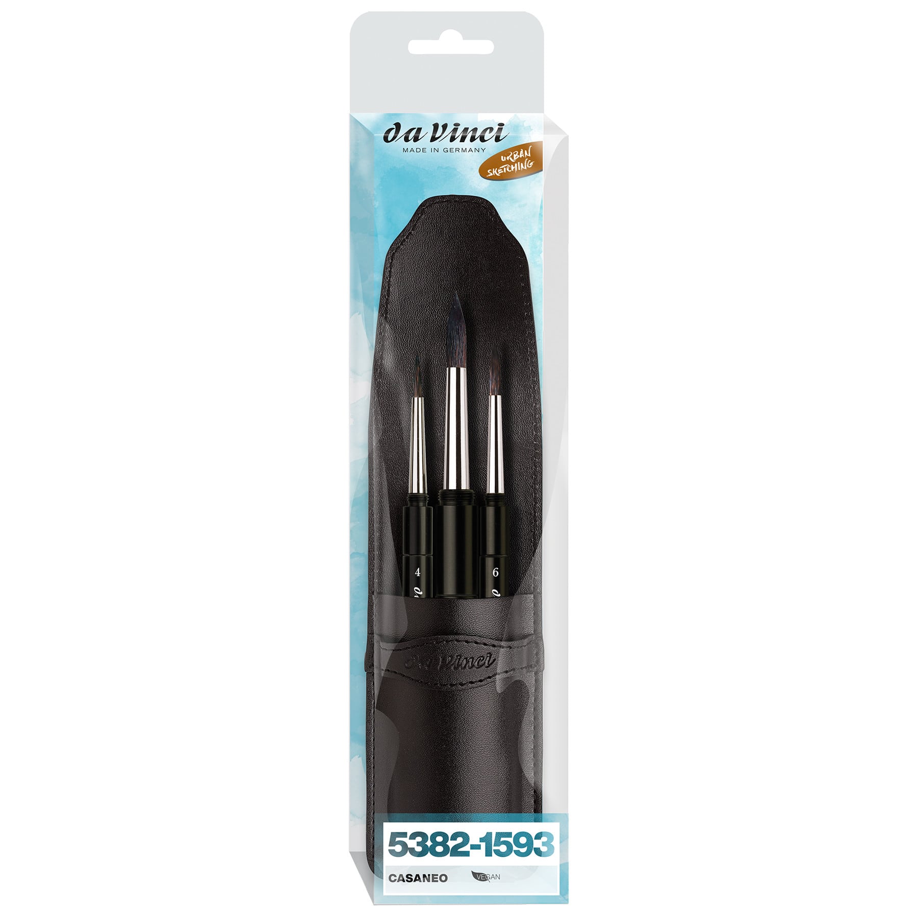 da Vinci CASANEO Series 5382-1593 3 Piece Synthetic Travel Pocket Round Brush Set