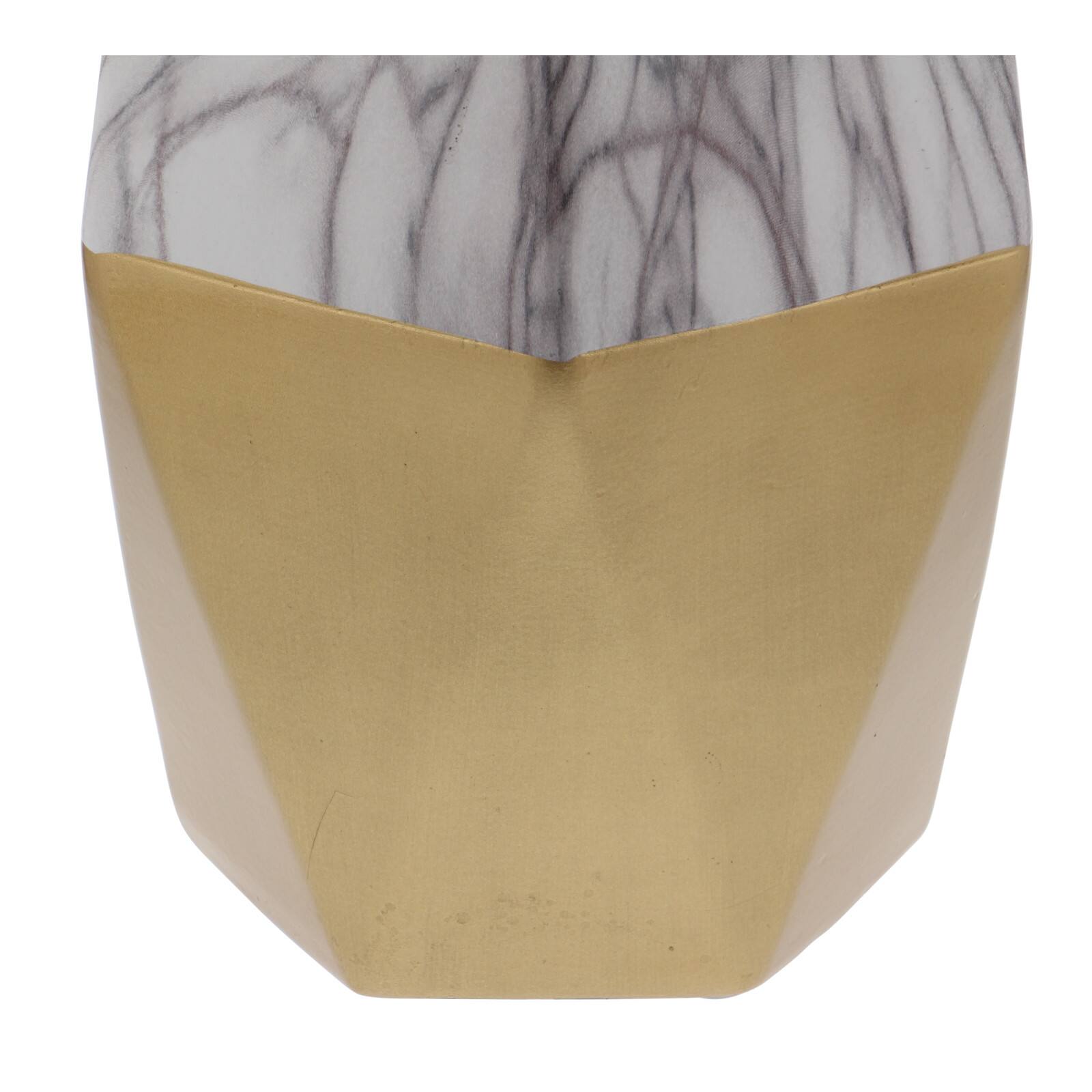 18" Gold Stoneware Contemporary Vase