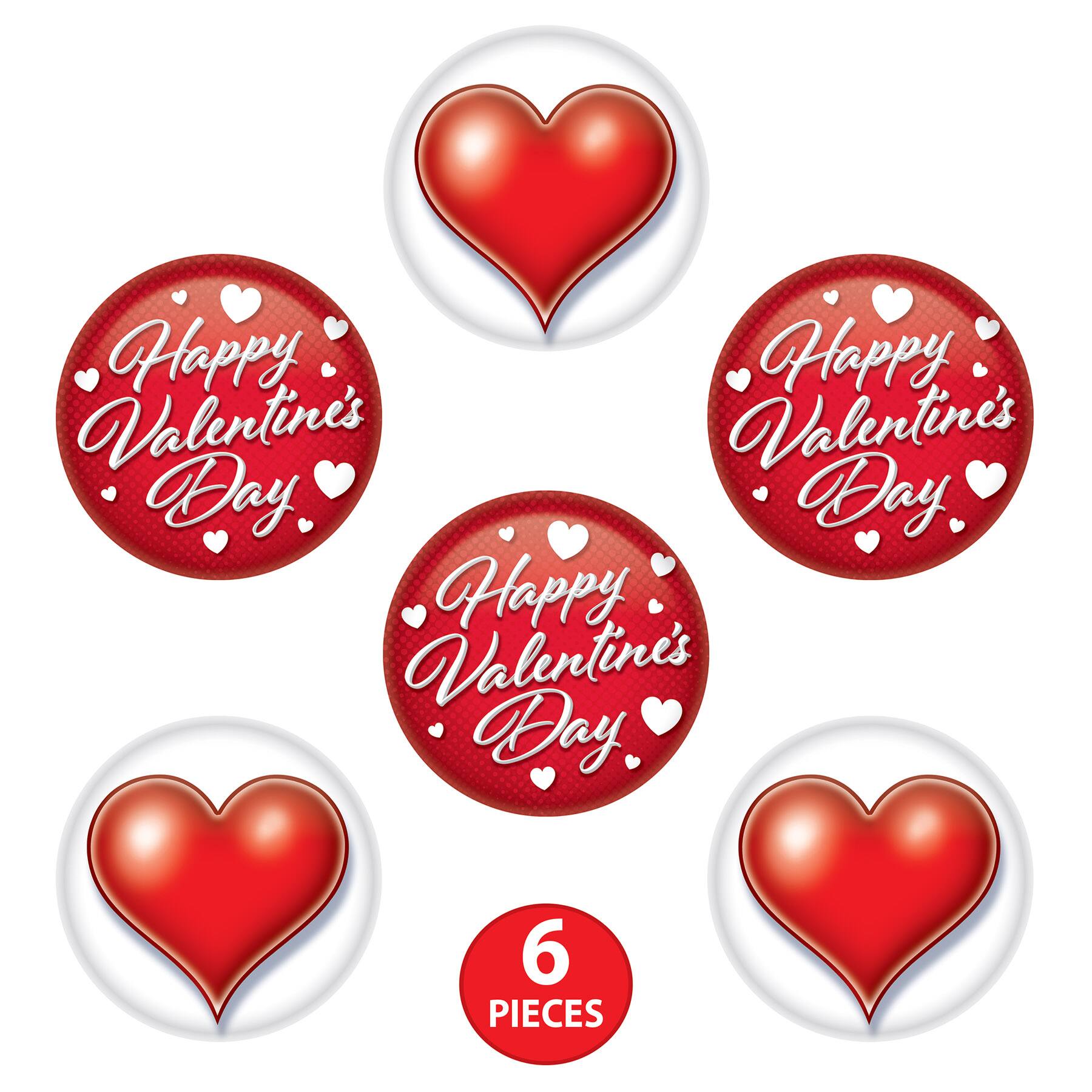 Beistle 2" Red Valentine's Day Buttons, 6ct.
