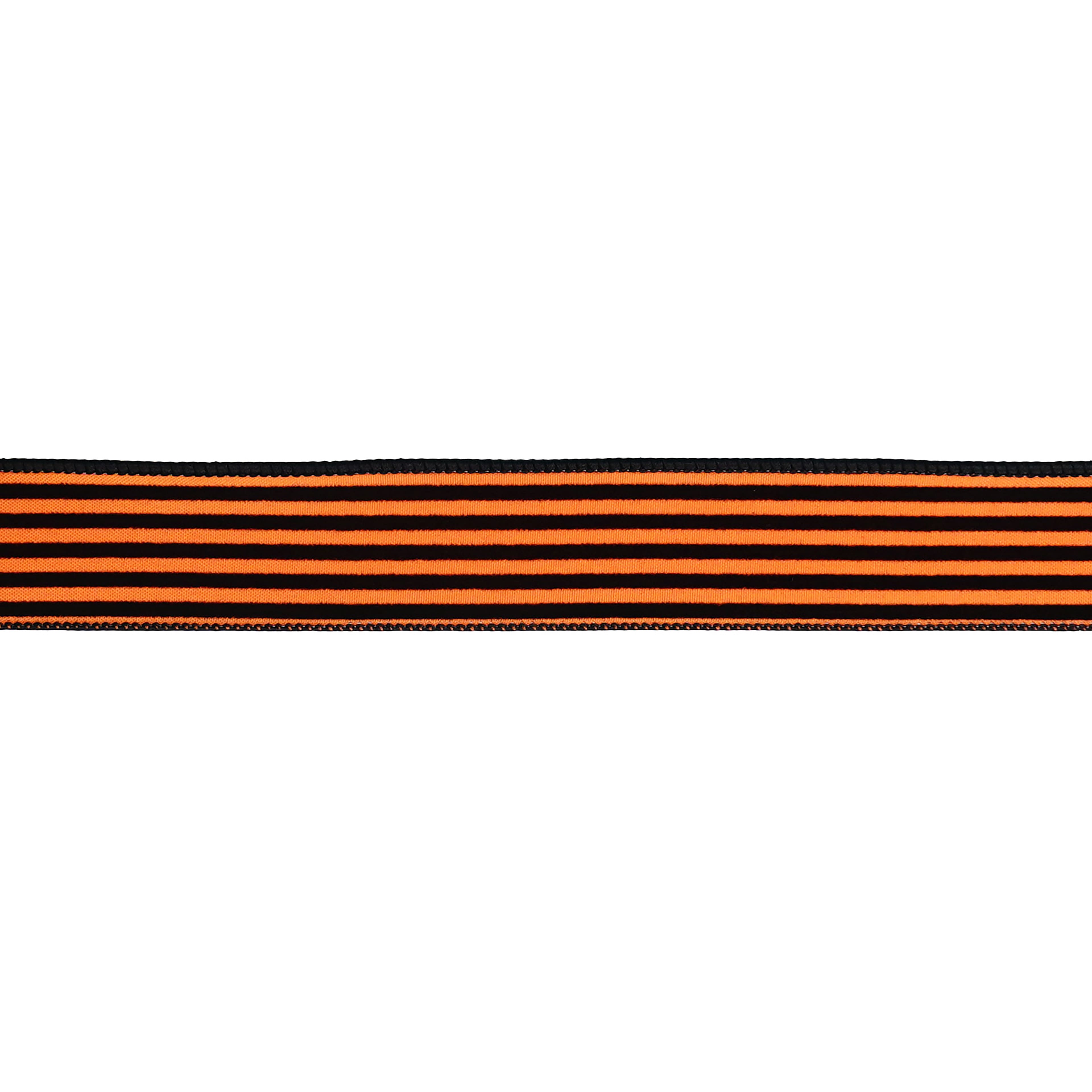 1.5" x 10yd. Orange & Black Flocked Stripes Wired Ribbon by Celebrate It®