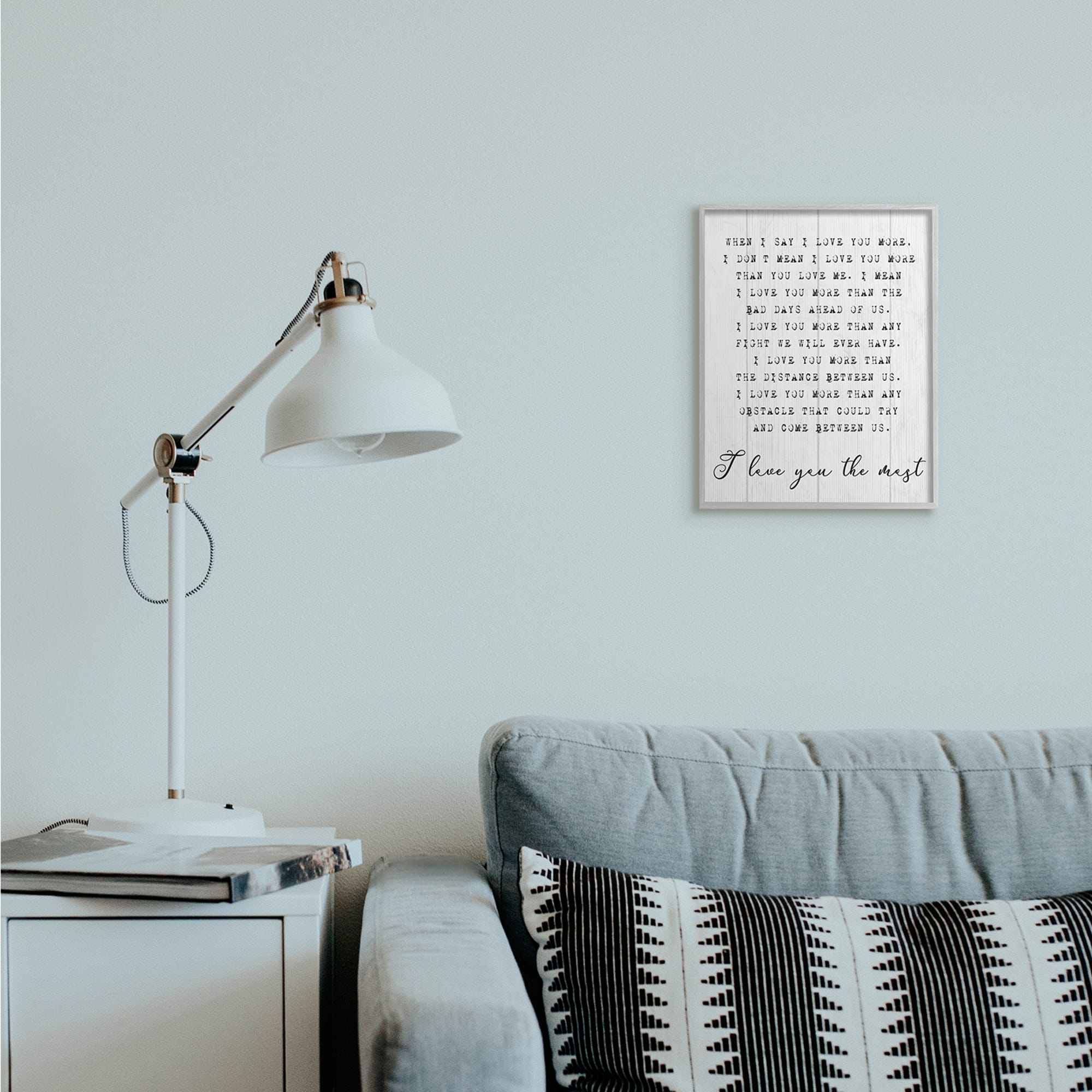 Stupell Industries I love You the Most Gray Framed Wall Art