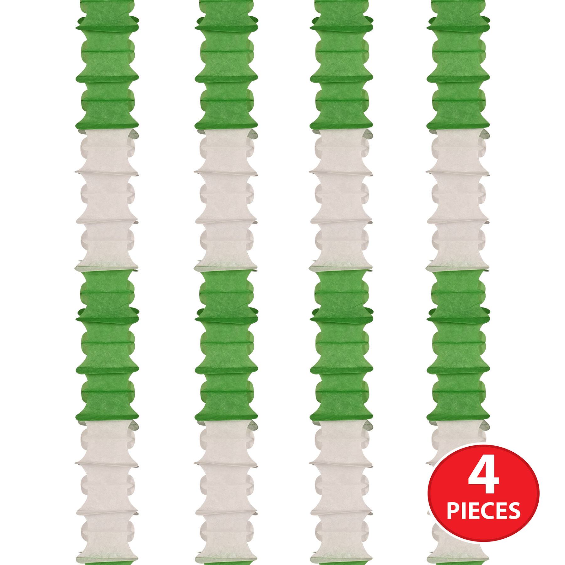 Beistle 14.5ft. Green & White Ceiling Drops, 4ct.