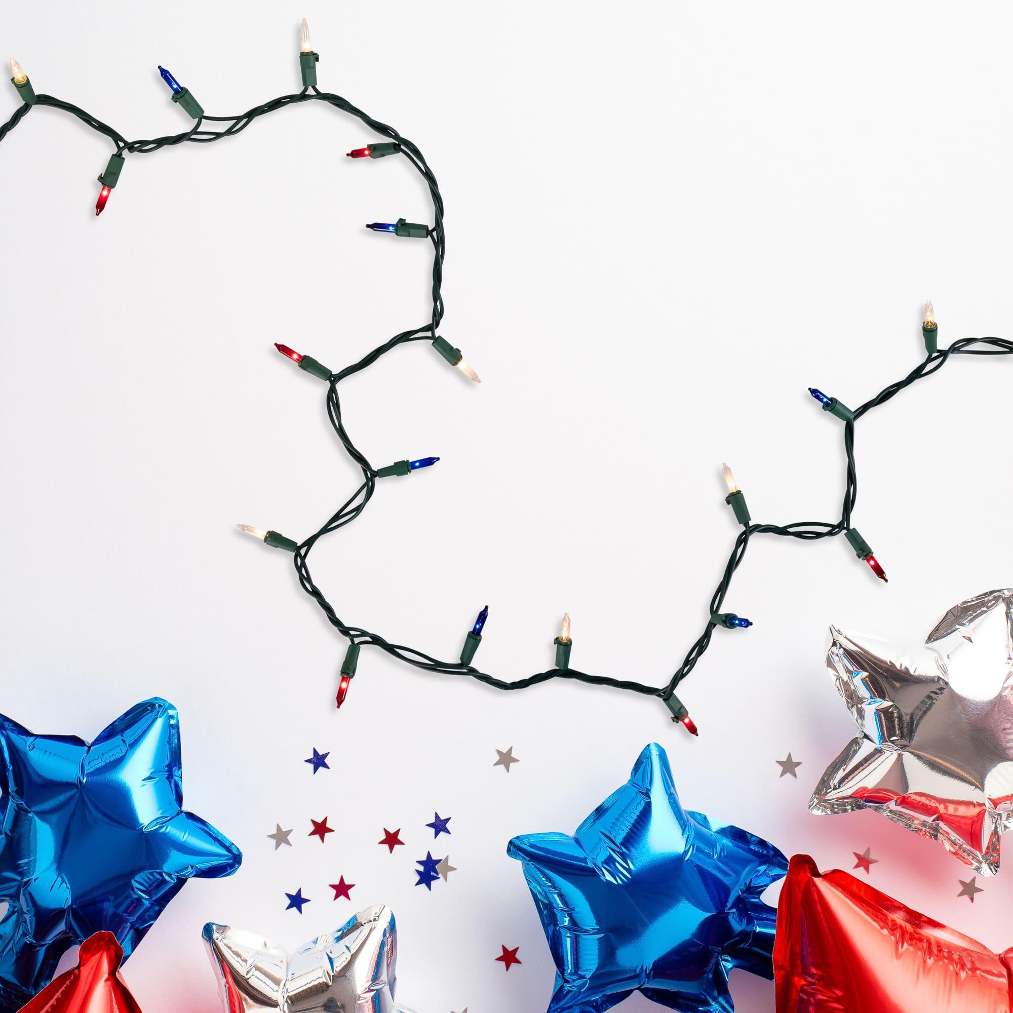 100ct. Red, White & Blue Mini Christmas String Lights