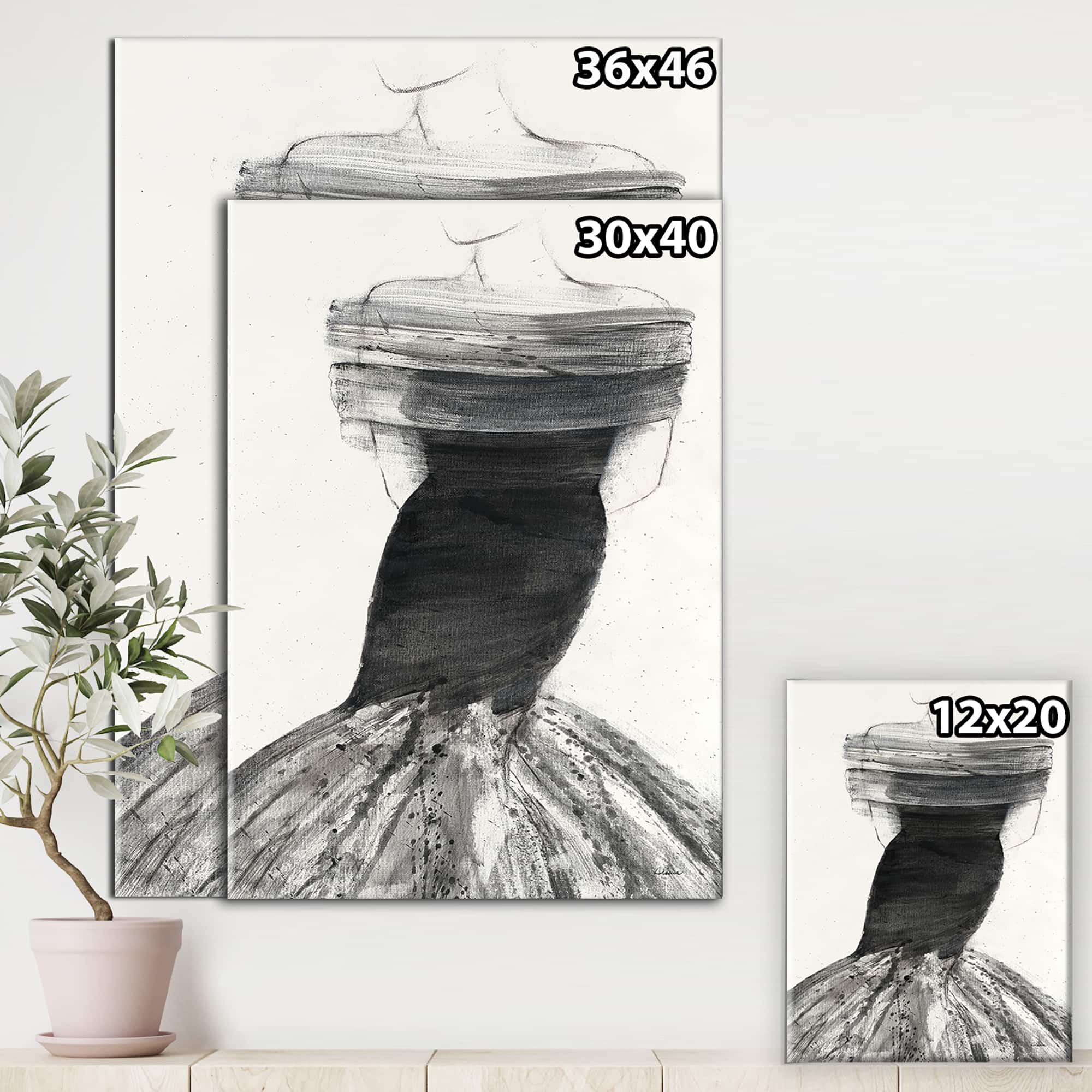 Designart - Glam and Fashion Feminine IV - Fashion Figures Premium Canvas Wall Art