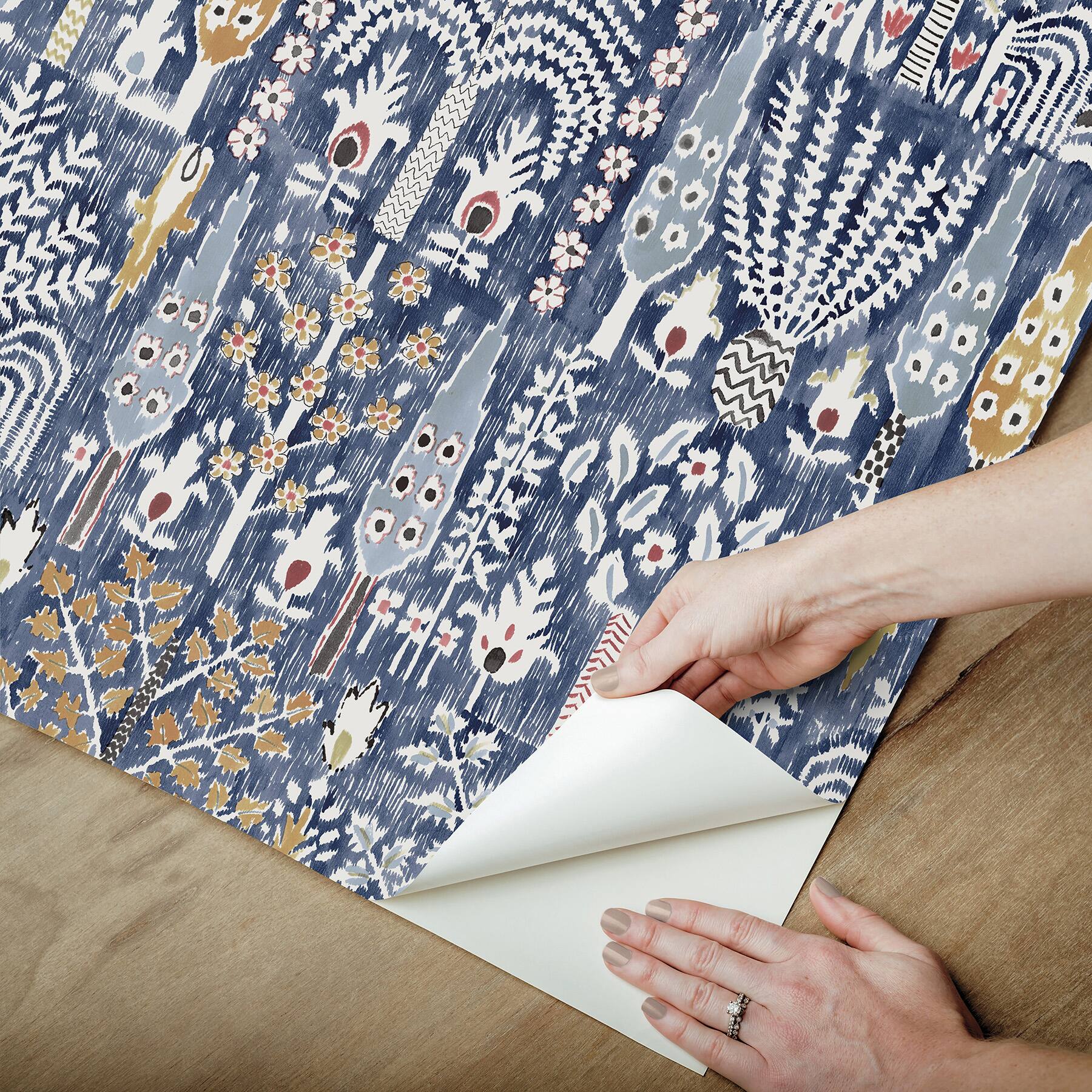RoomMates Blue Persian Ikat Peel & Stick Wallpaper