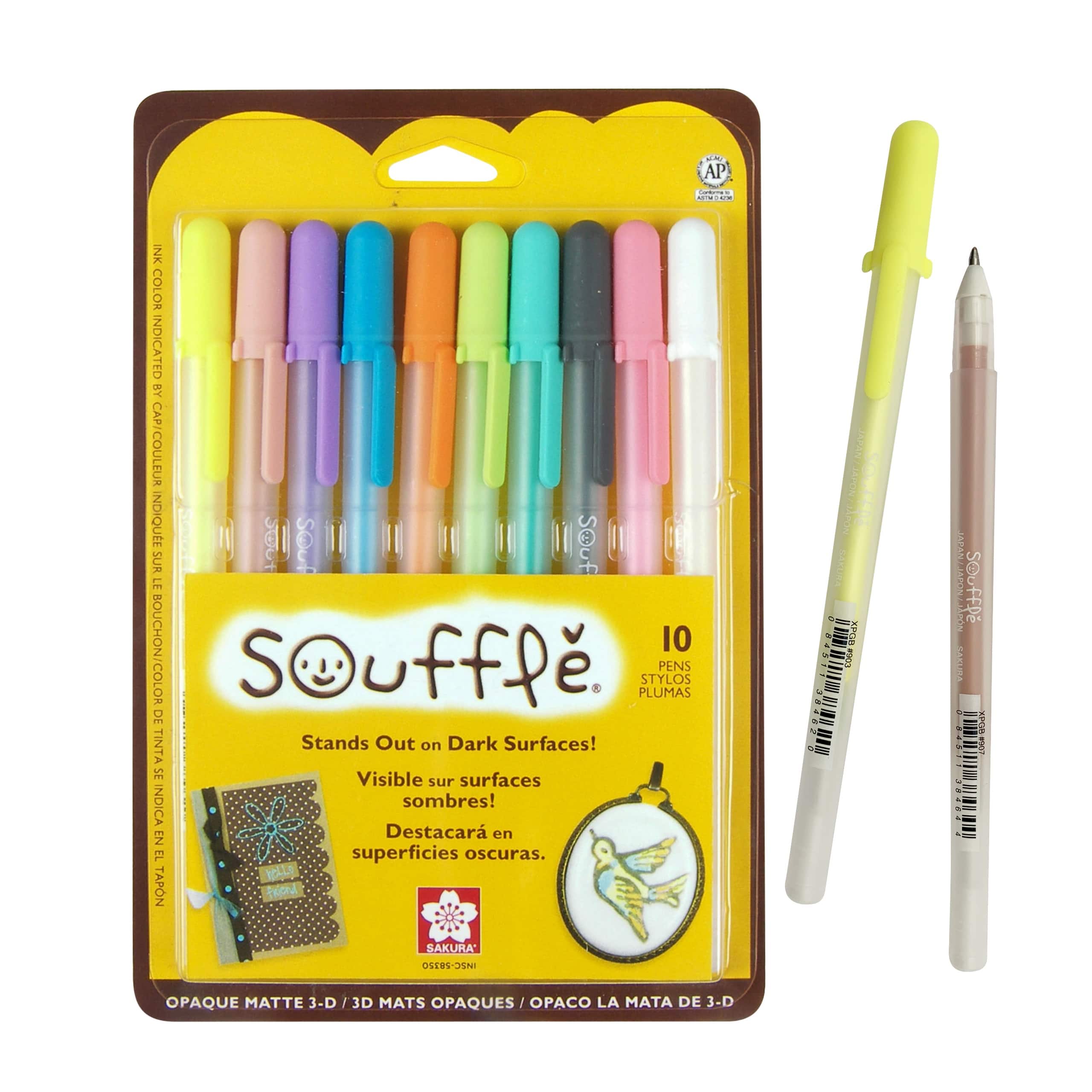 Sakura® Souffle™ Pastels 10 Color Puffy 3D Opaque Ink Pen Set