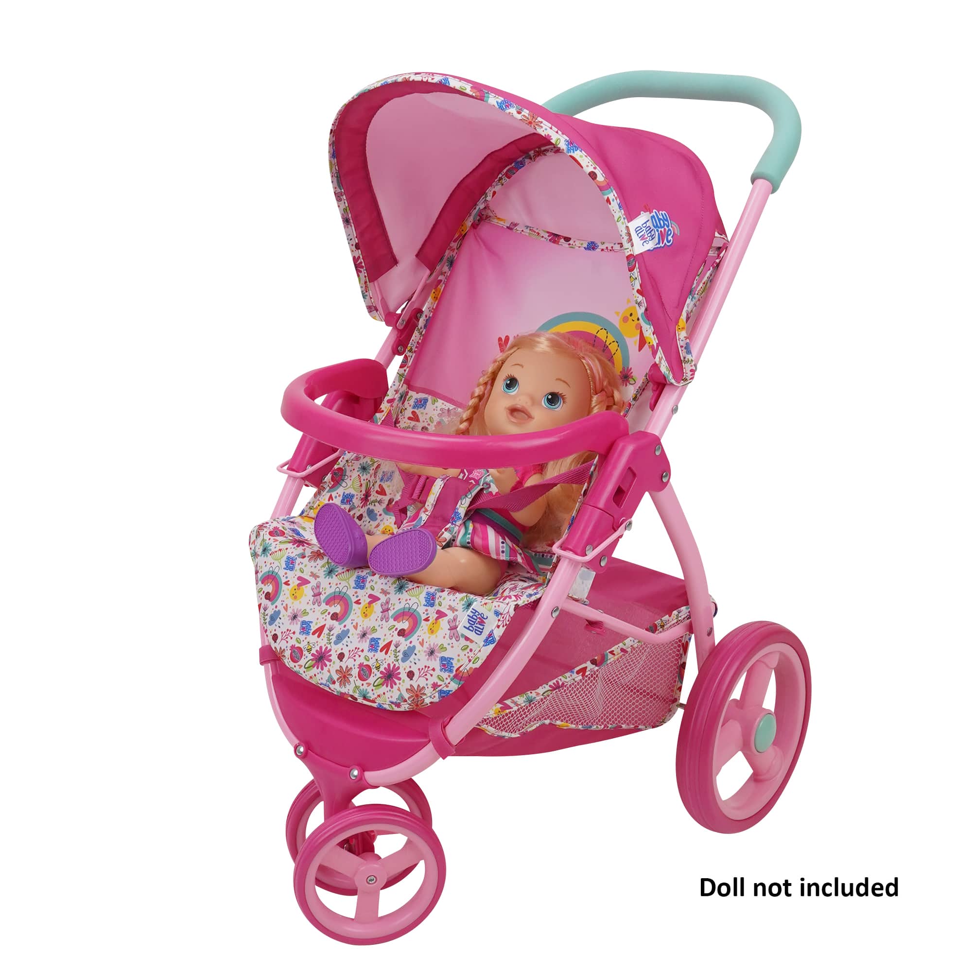 509 Crew Baby Alive Pink and Rainbow Doll Jogging Stroller