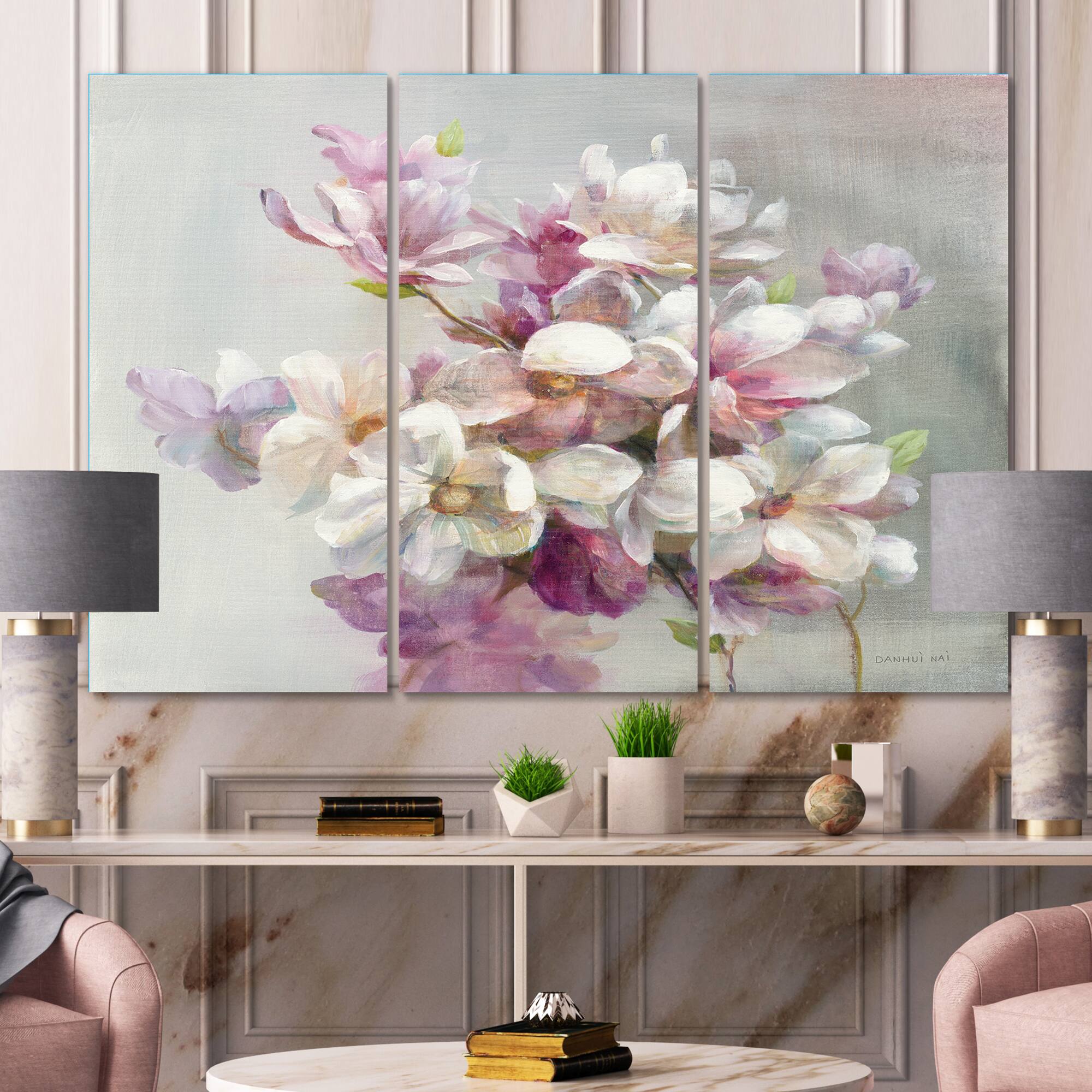 Designart - Pink Magnolia Flowers