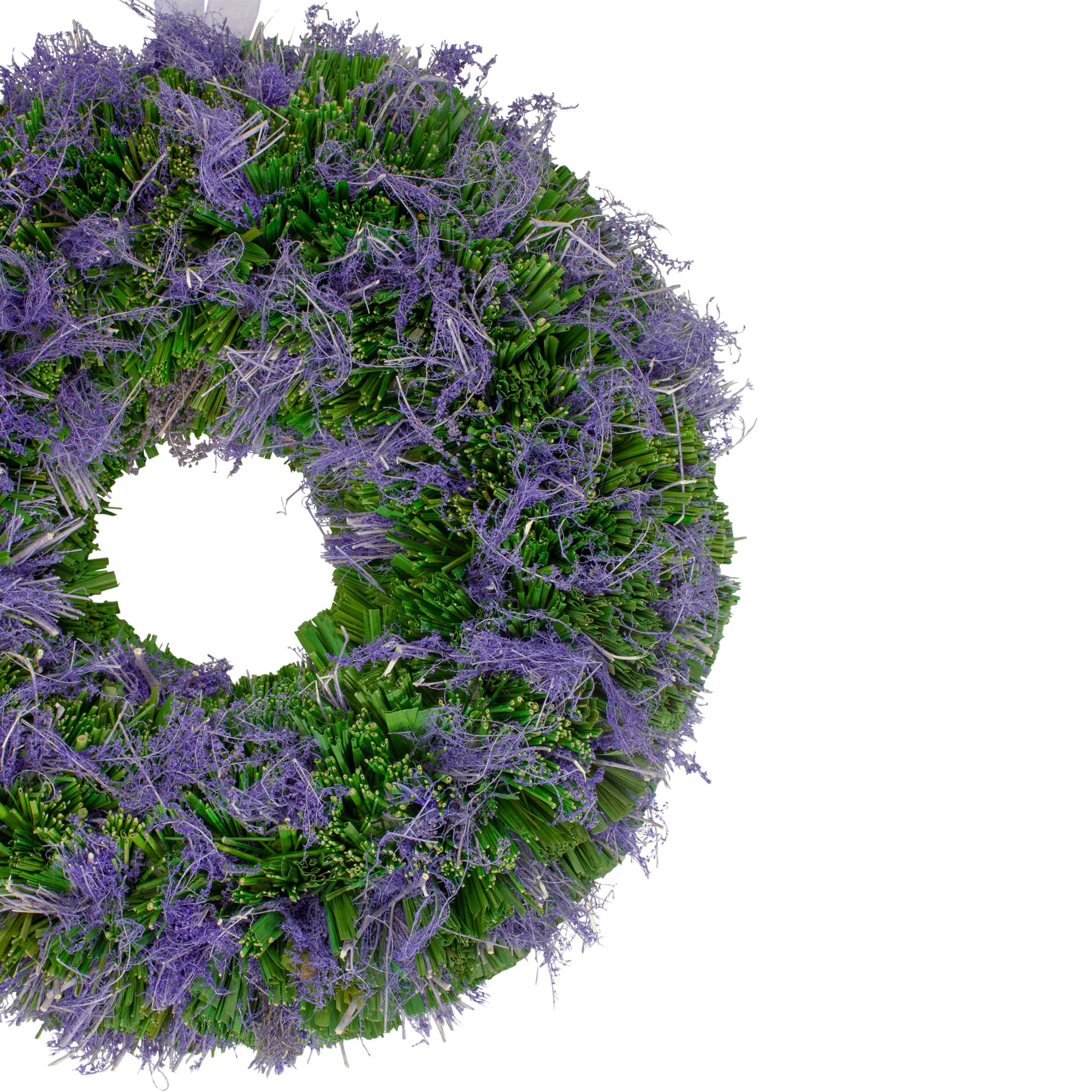 14.5" Purple Reindeer Moss & Green Twig Spring Wreath