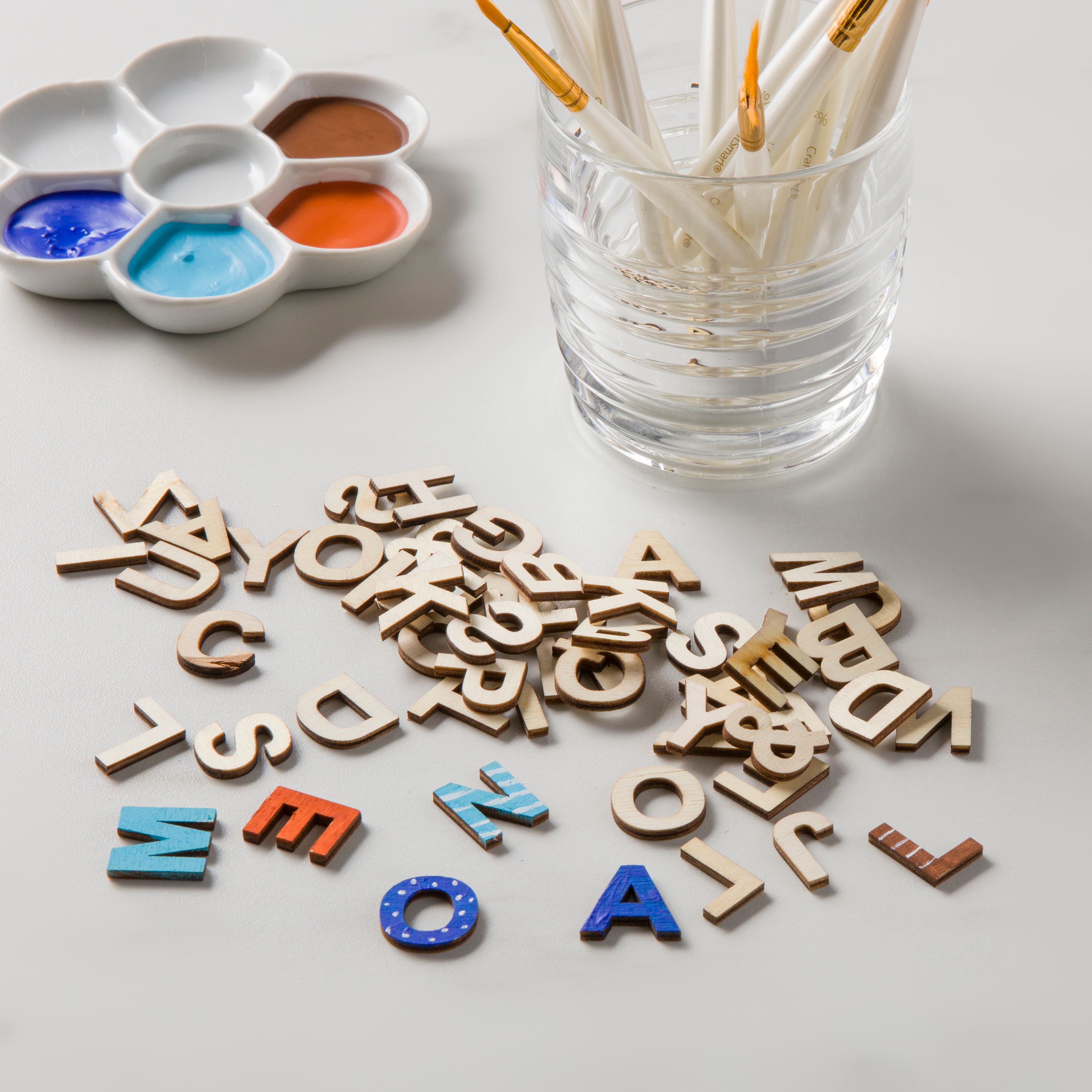 12 Packs: 54 ct. (648 total) 3/4" Wood Block Letters by Make Market®
