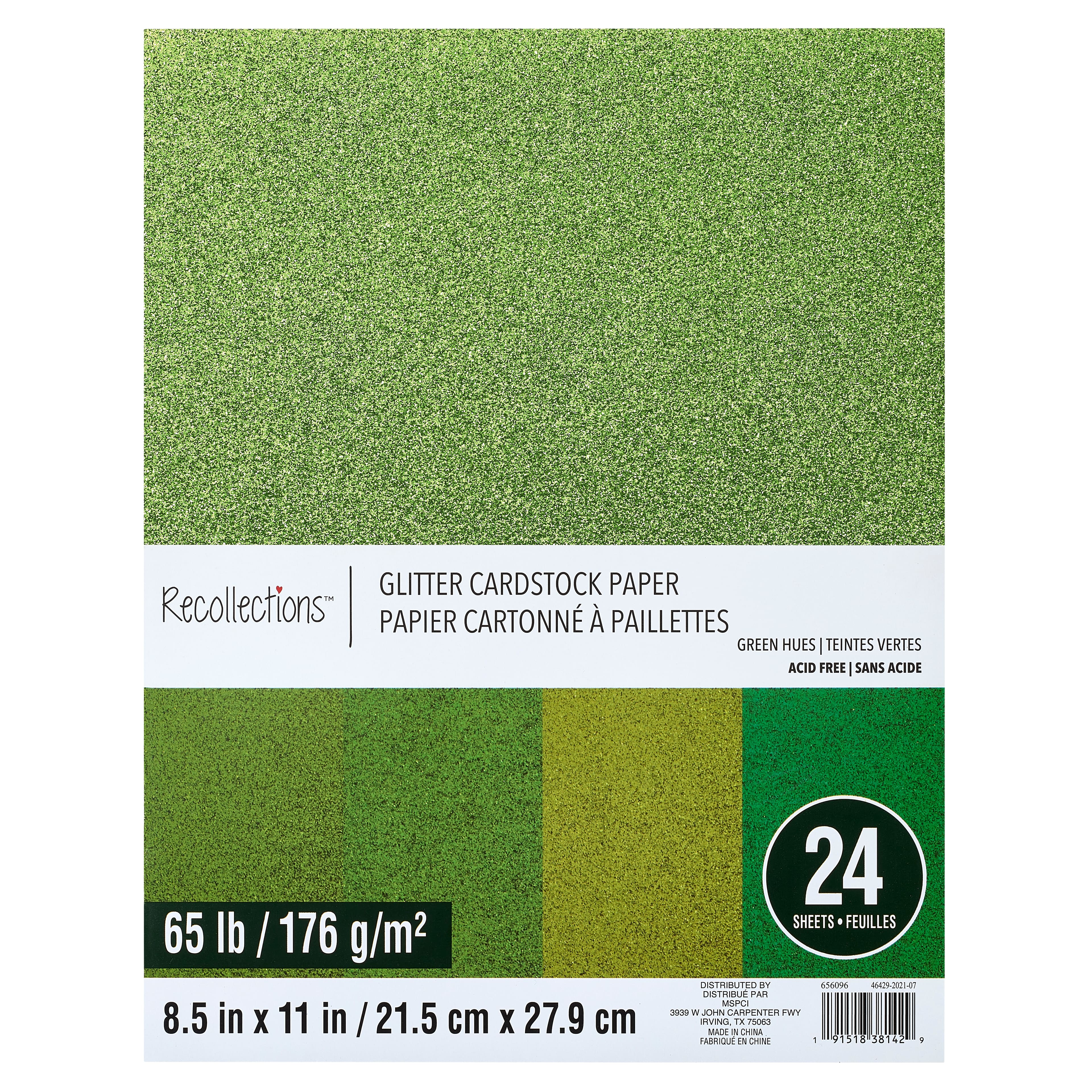 Green Glitter Cardstock Paper by Recollections™, 8.5" x 11"
