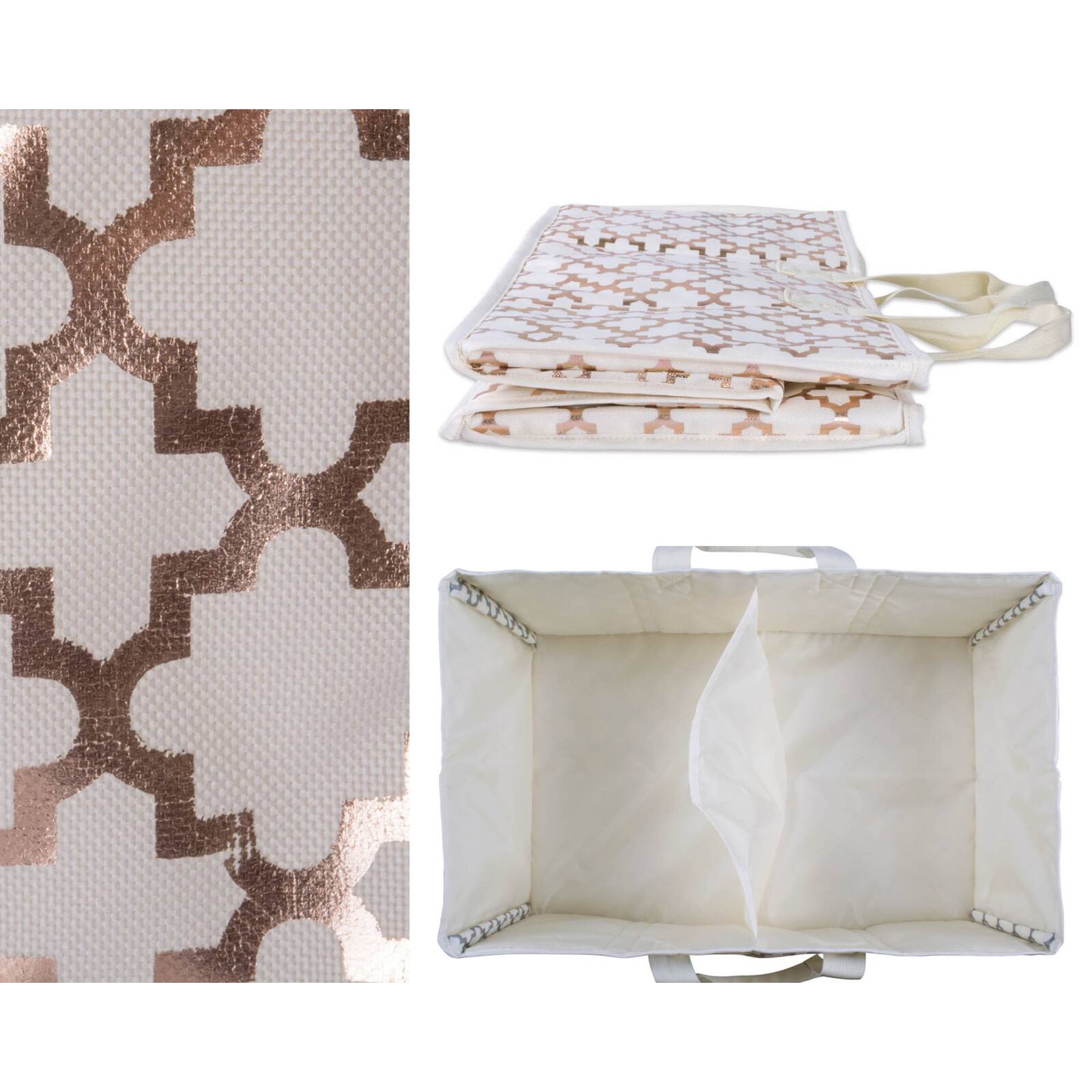 Bronze Polyester Lattice Rectangle All Purpose Storage Tote