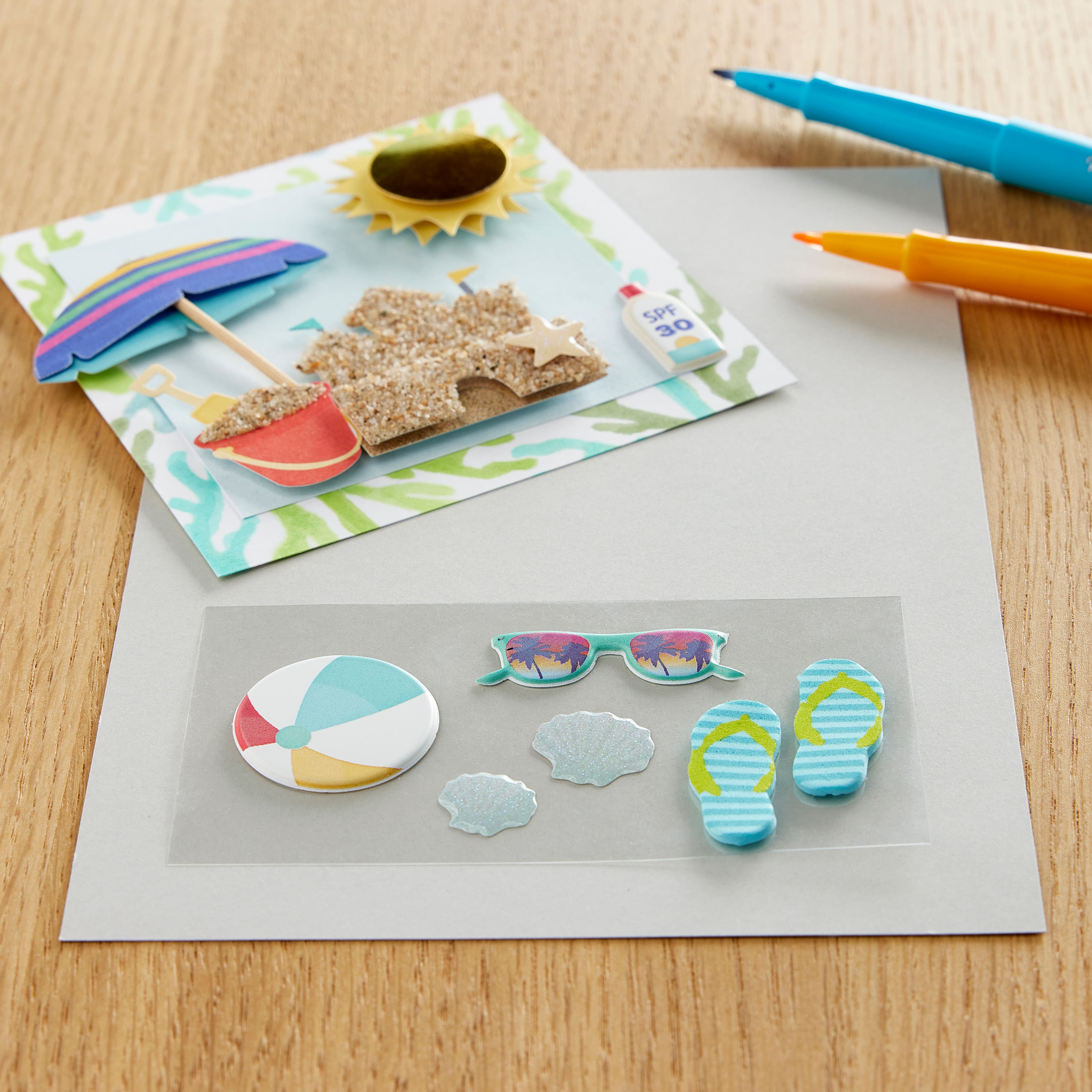 12 Pack: Sandcastle Puffy 3D Stickers by Recollections™