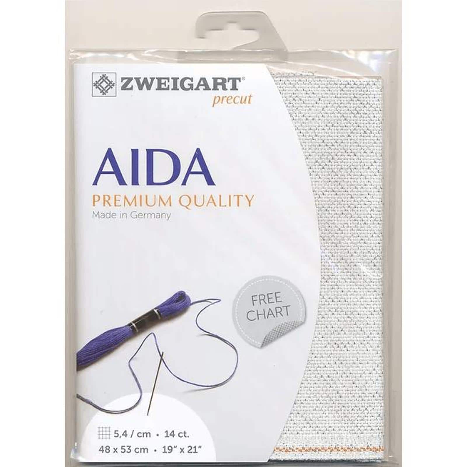 Zweigart® Aida 14 count Sliver Flecked White Precut Stern