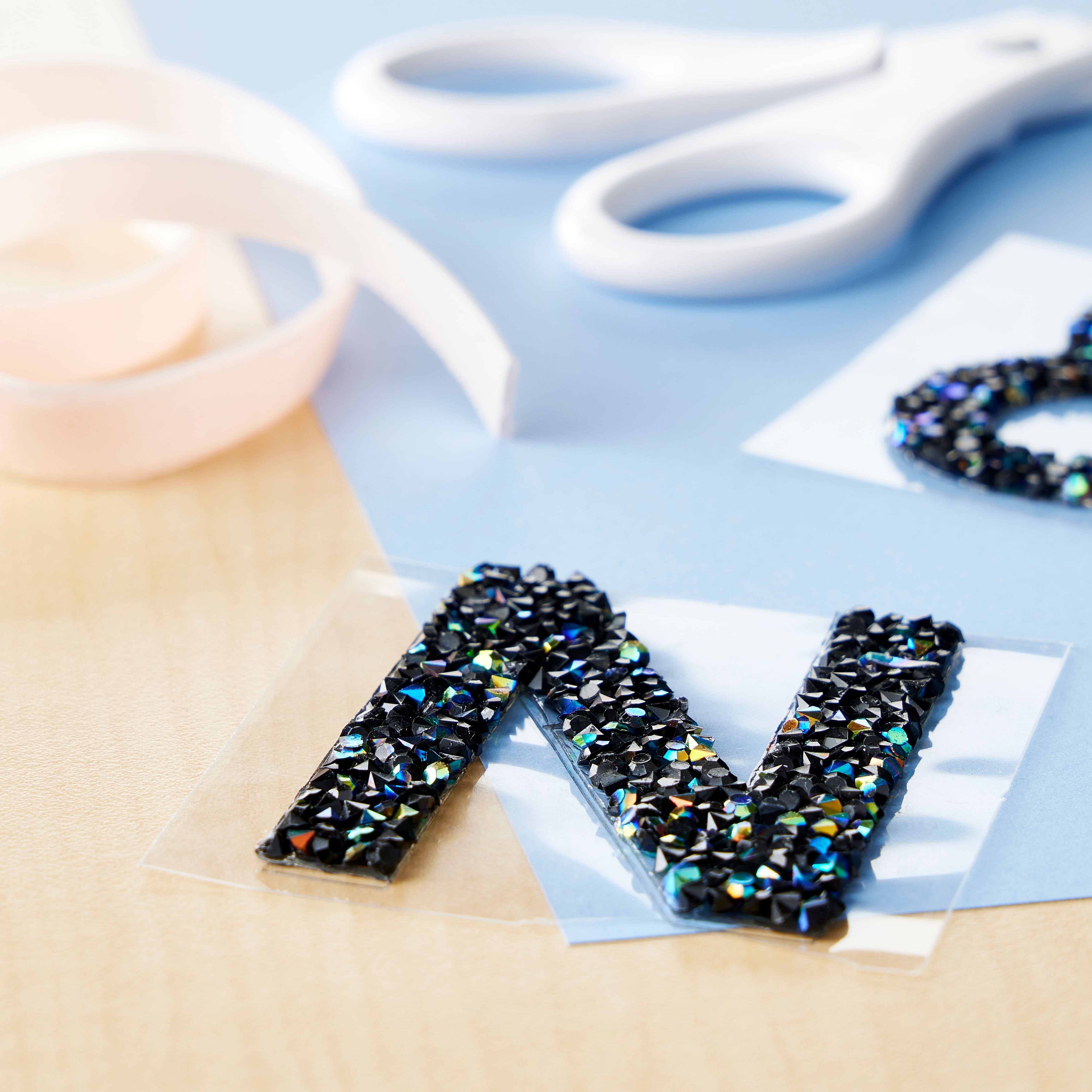 12 Pack: Black AB Letter Bling Sticker by Recollections®