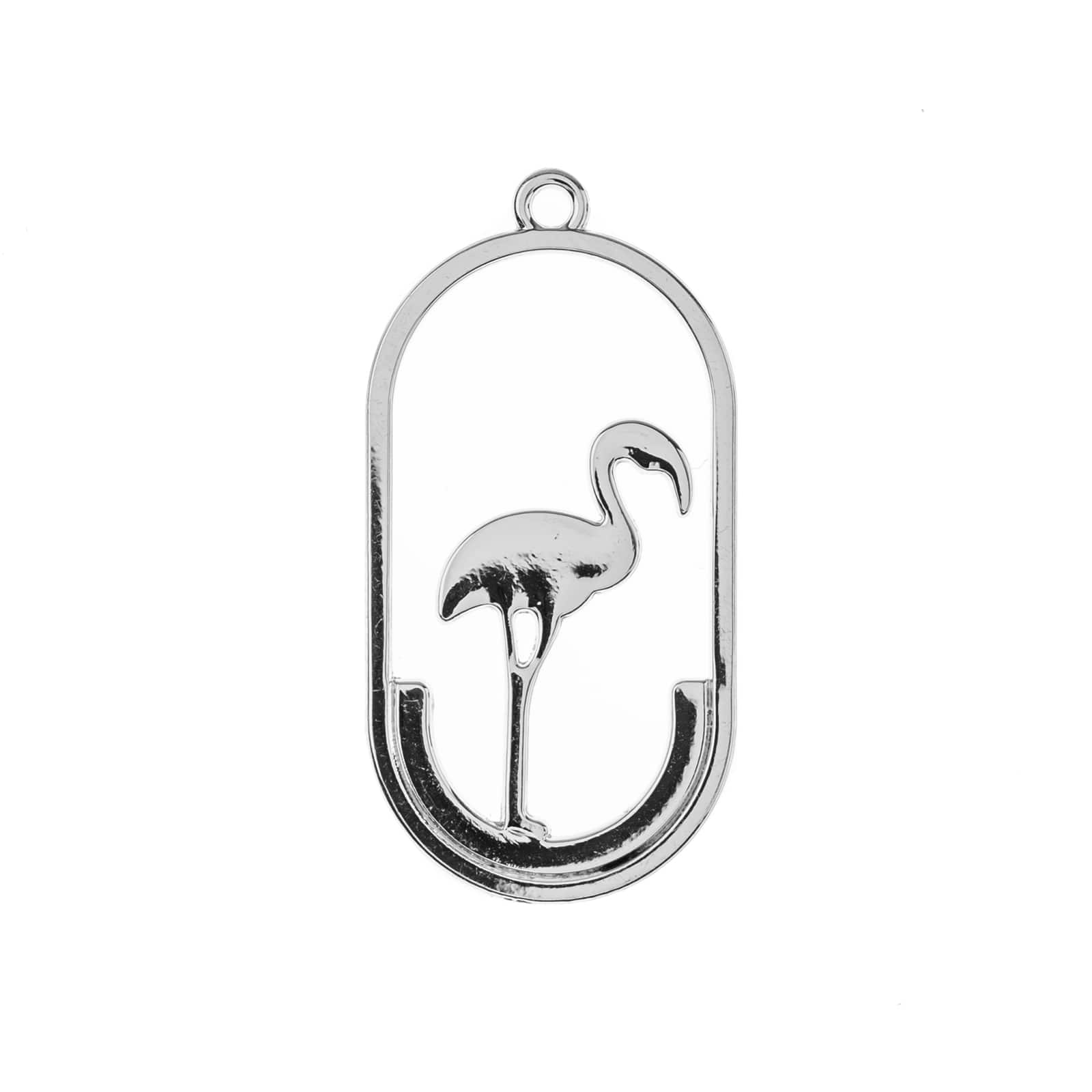 John Bead Silver Flamingo Pendants, 4ct.