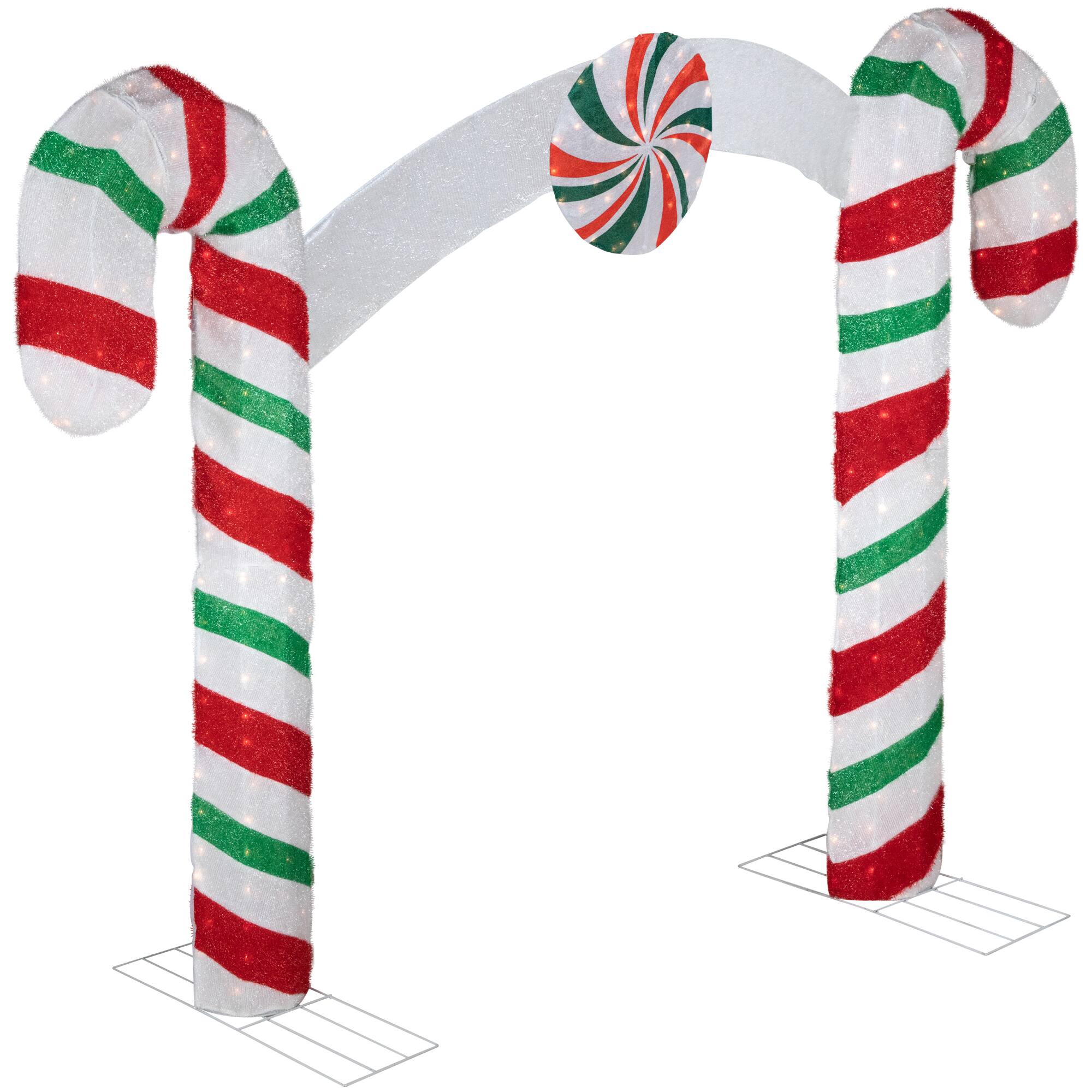 7ft. Lighted Double Candy Cane Archway Outdoor Christmas Decoration