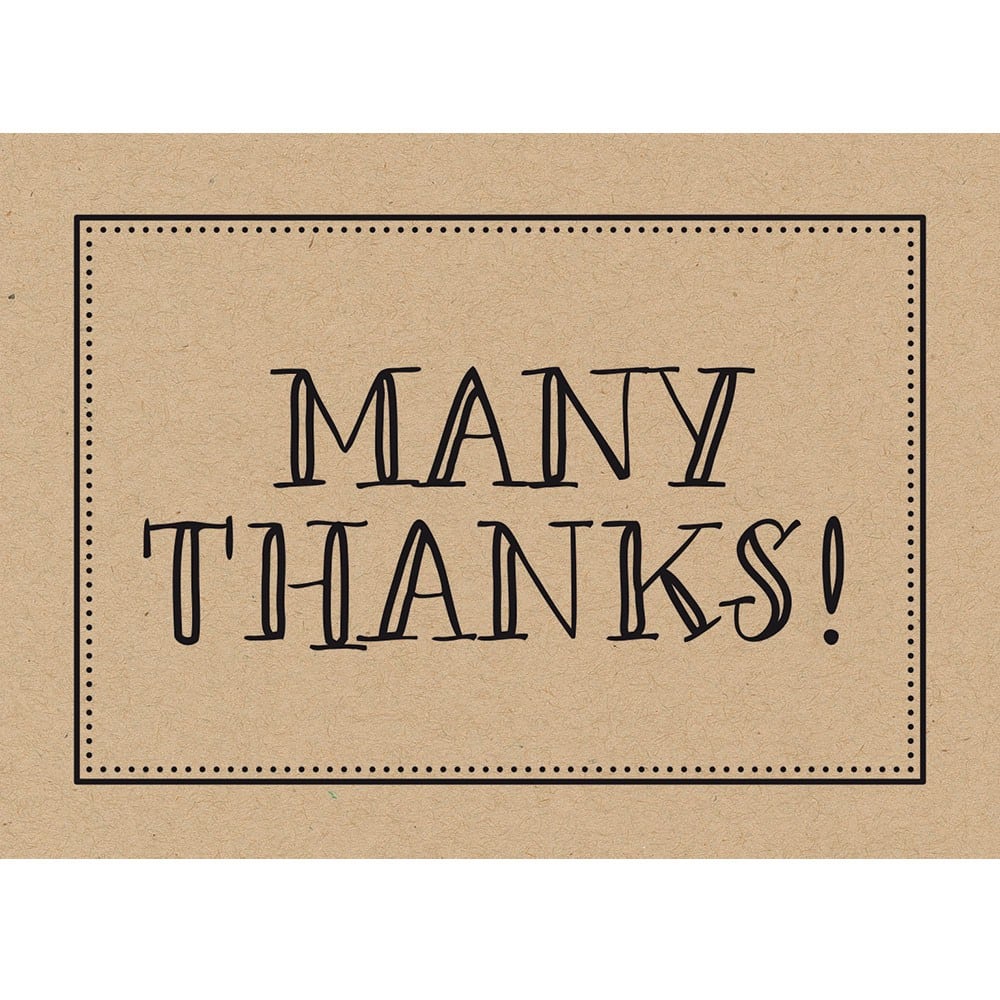 JAM Paper Rustic Blank Thank You Cards Set, 36ct.