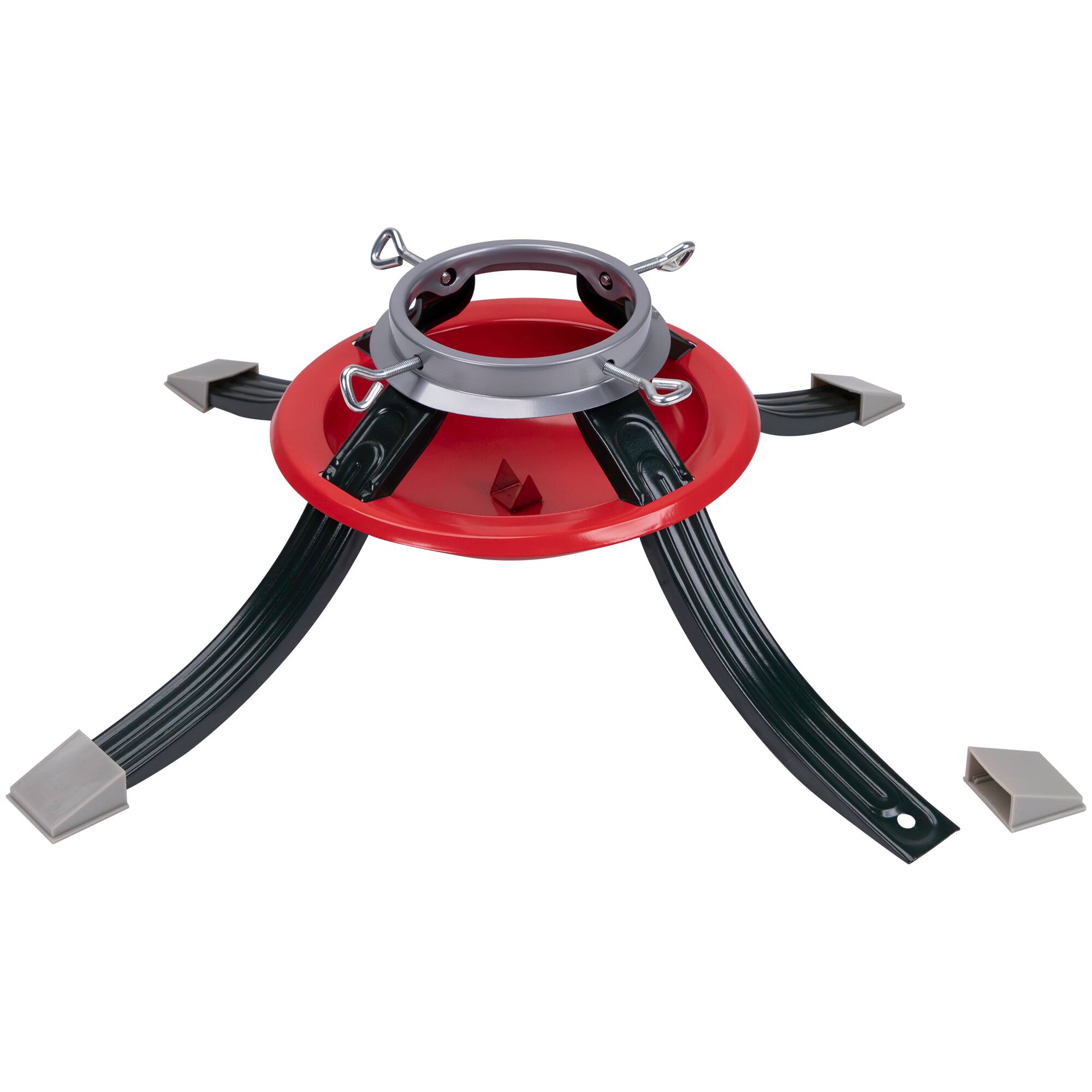 Metal Tree Stand for Live Christmas Trees - 22" - Red and Green