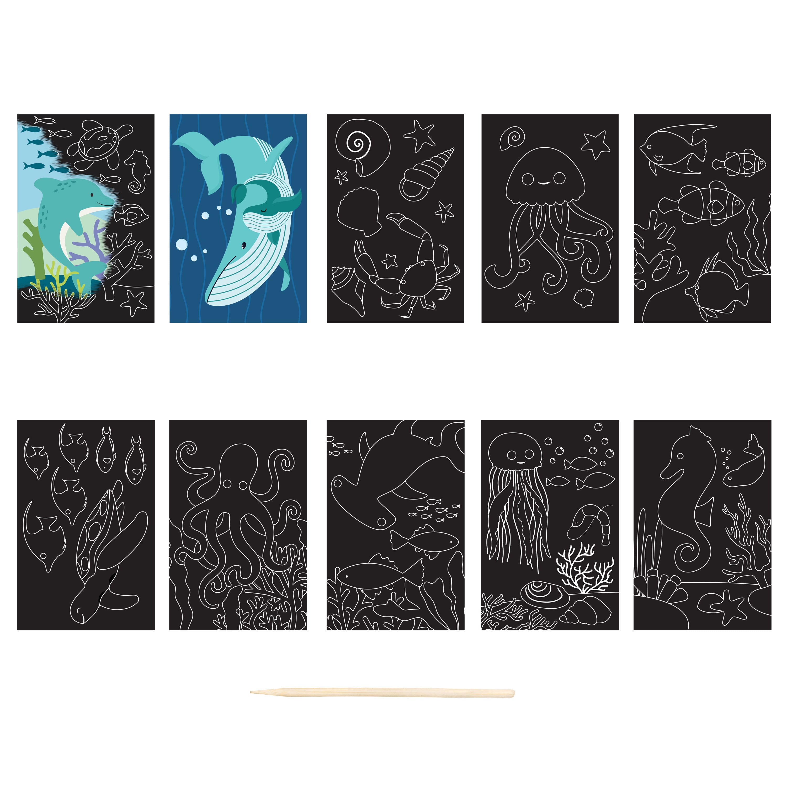 Little Yellow Bicycle® Ocean Mini Scratch Art Pad