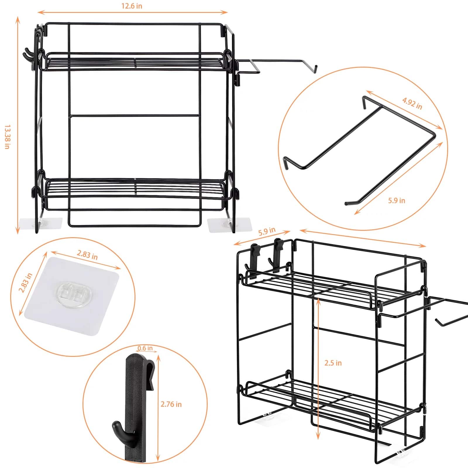 Over The Toilet Storage Shelf Organizer Basket with Paper Towel Holder