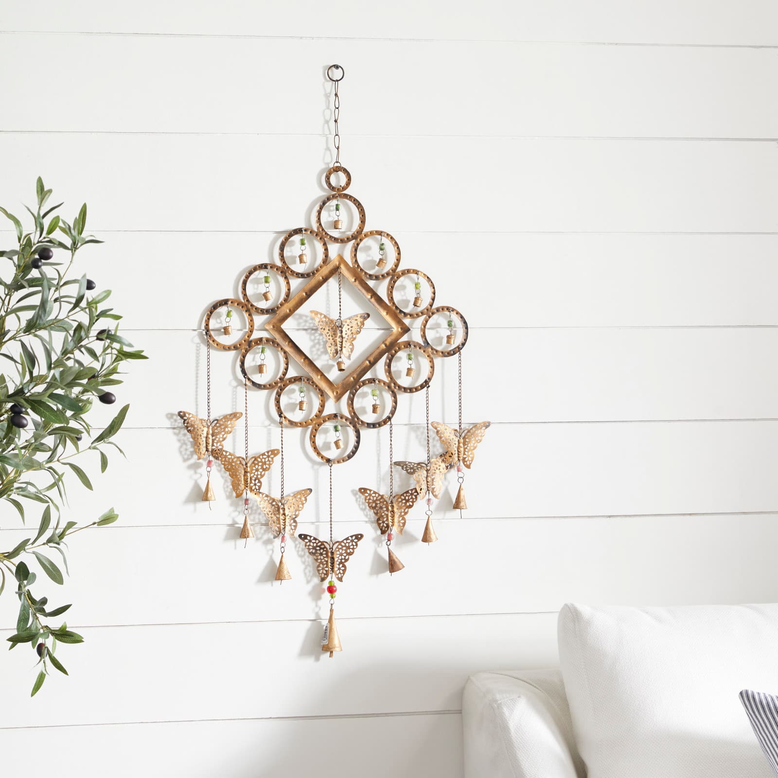 Brass Butterflies Metal Eclectic Windchime