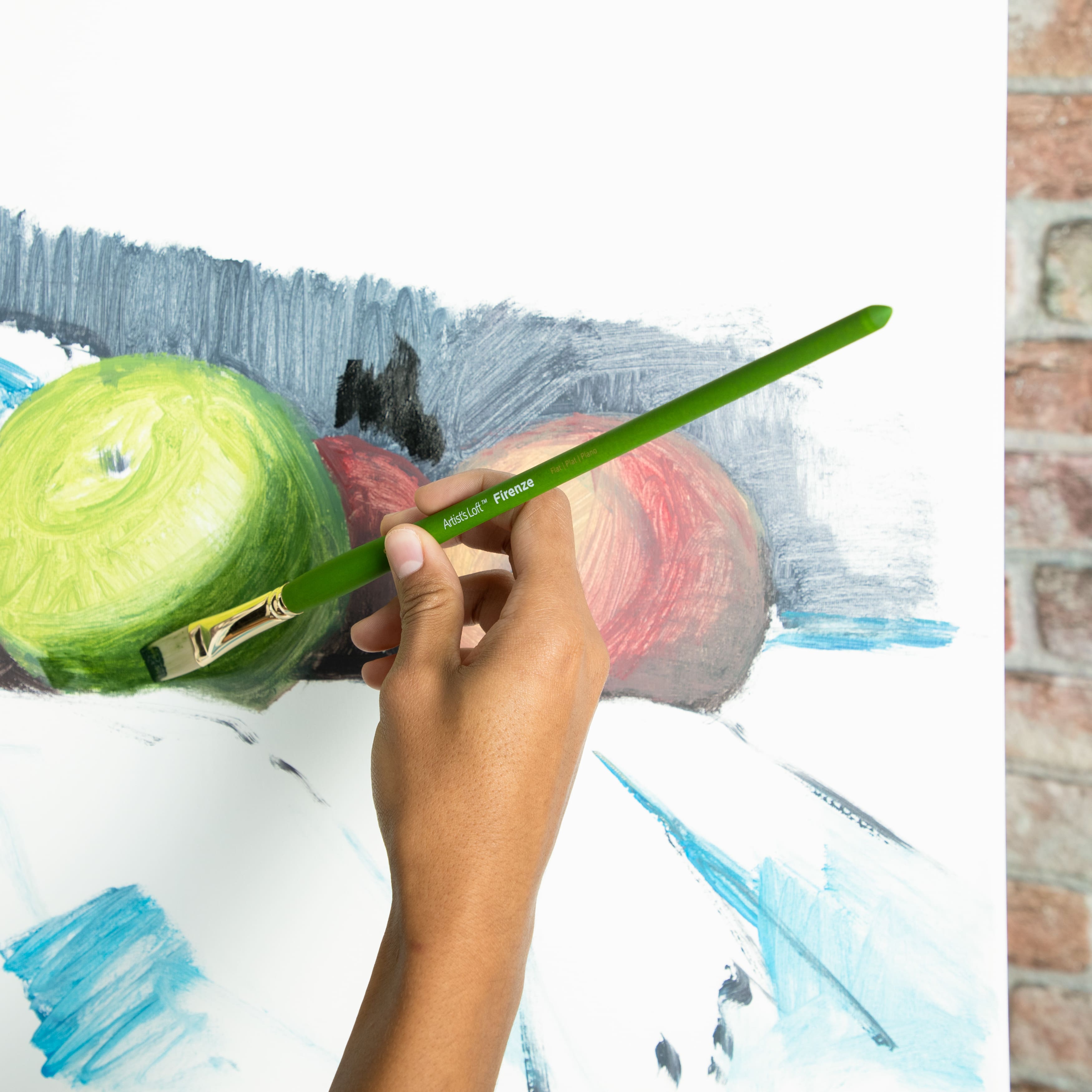 12 Pack: Firenze Long Handle Flat Brush by Artist's Loft®
