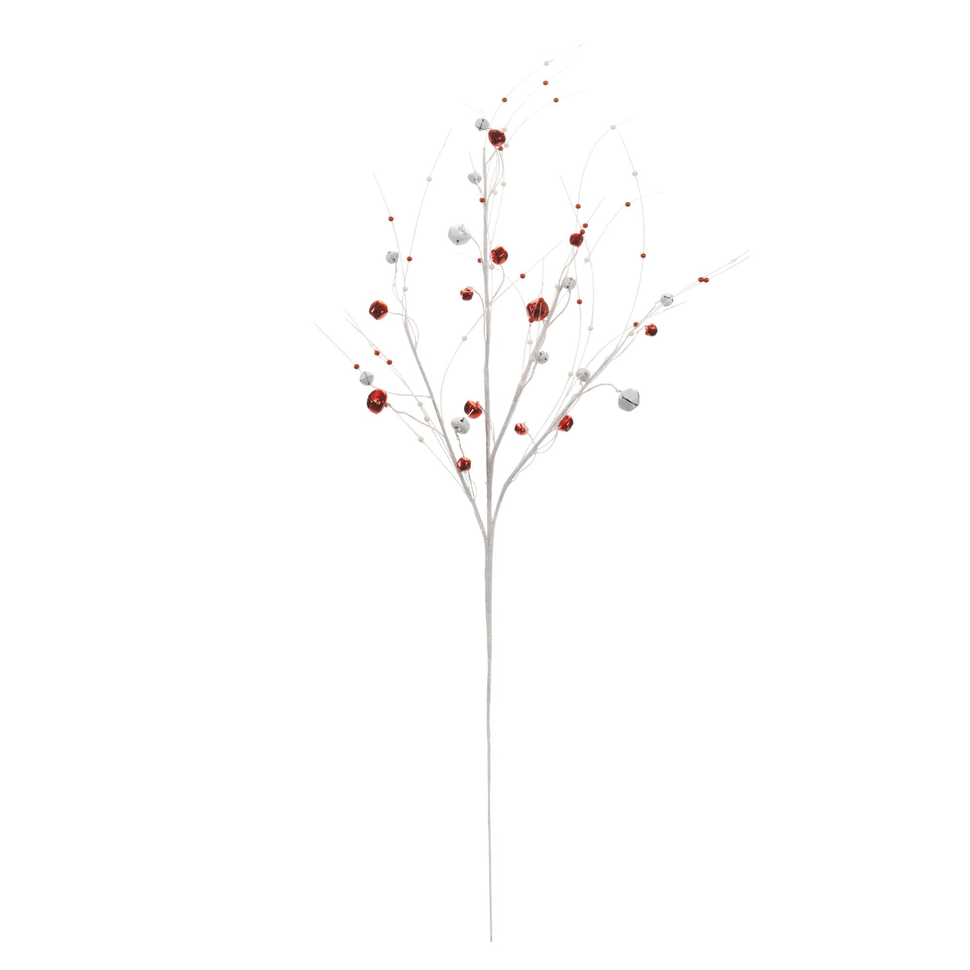 Glittered Sleigh Bell & Berry Twig Sprays, 2ct.