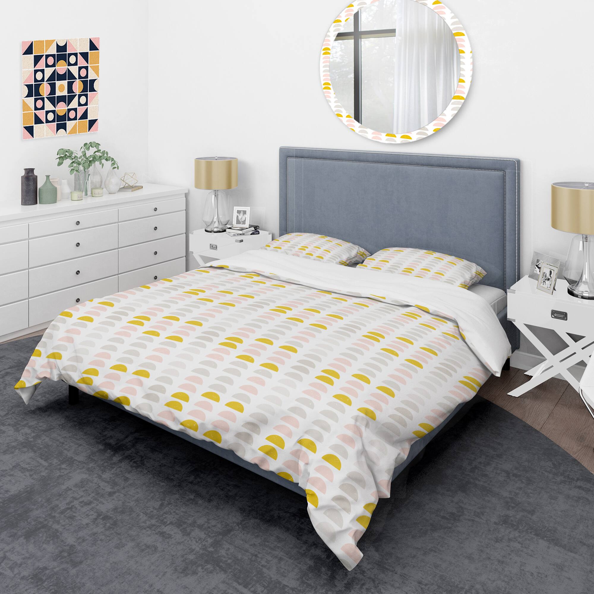 Designart 'Retro Pastel Circular Pattern III' Mid-Century Duvet Cover Set