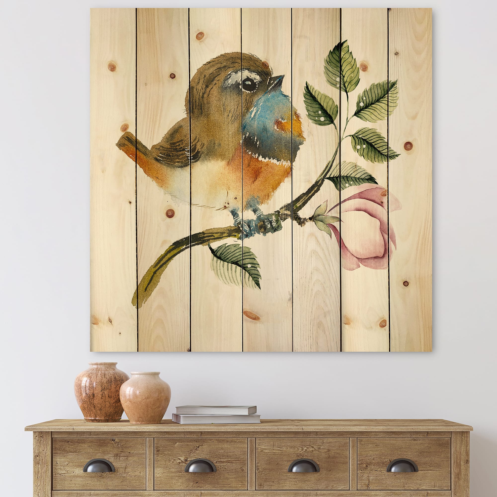 Designart - Bluethroat Bird On A Branch