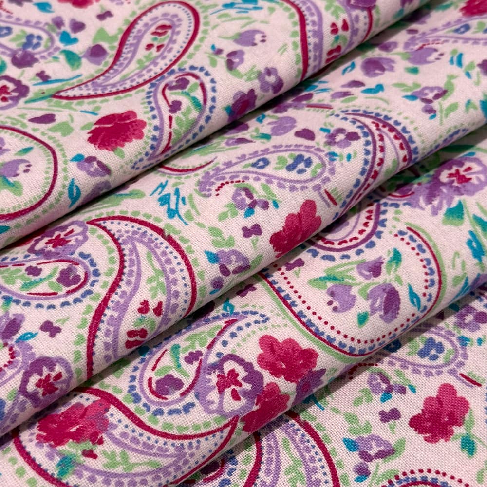 Feldman Pink Paisley Cotton Flannel