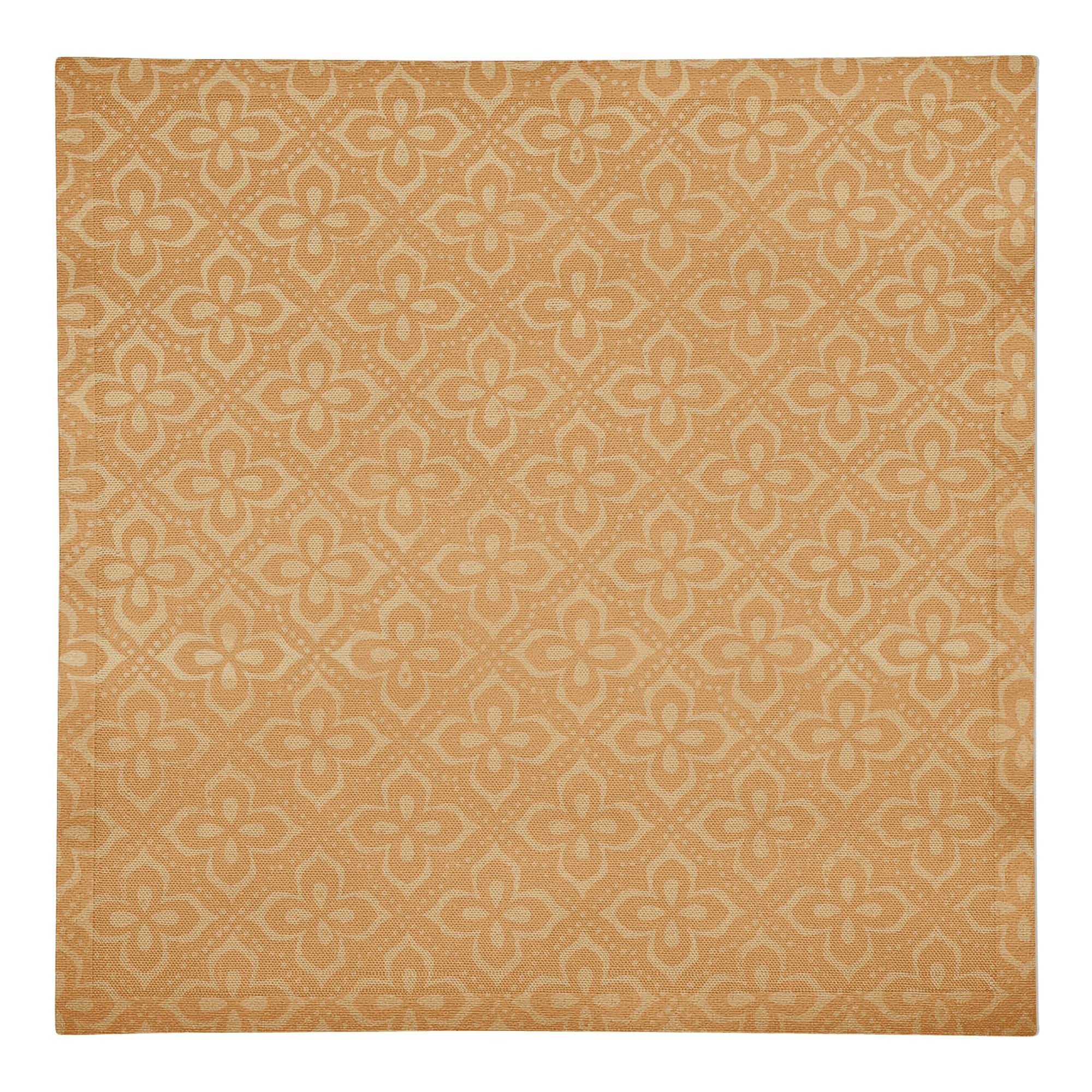 Yellow Medallion Pattern 10" x 10" Cotton Twill Napkin