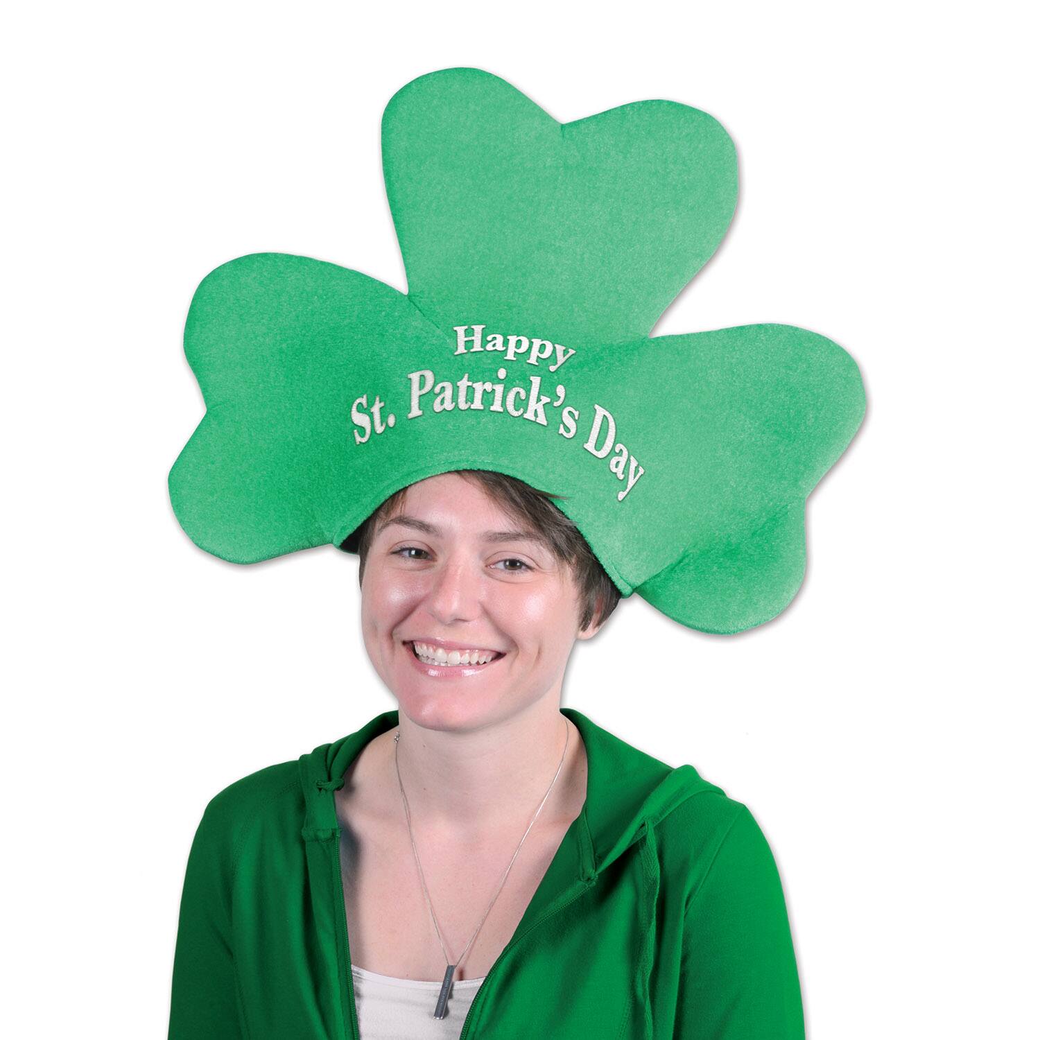 Beistle Green Plush St. Patrick's Day Shamrock Hat