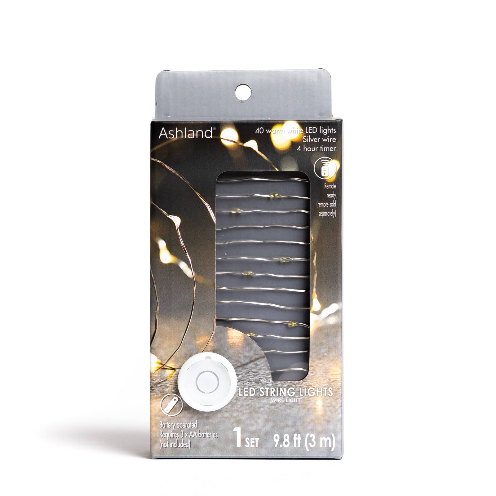 40ct. Warm White Silver Wire LED String Lights by Ashland®