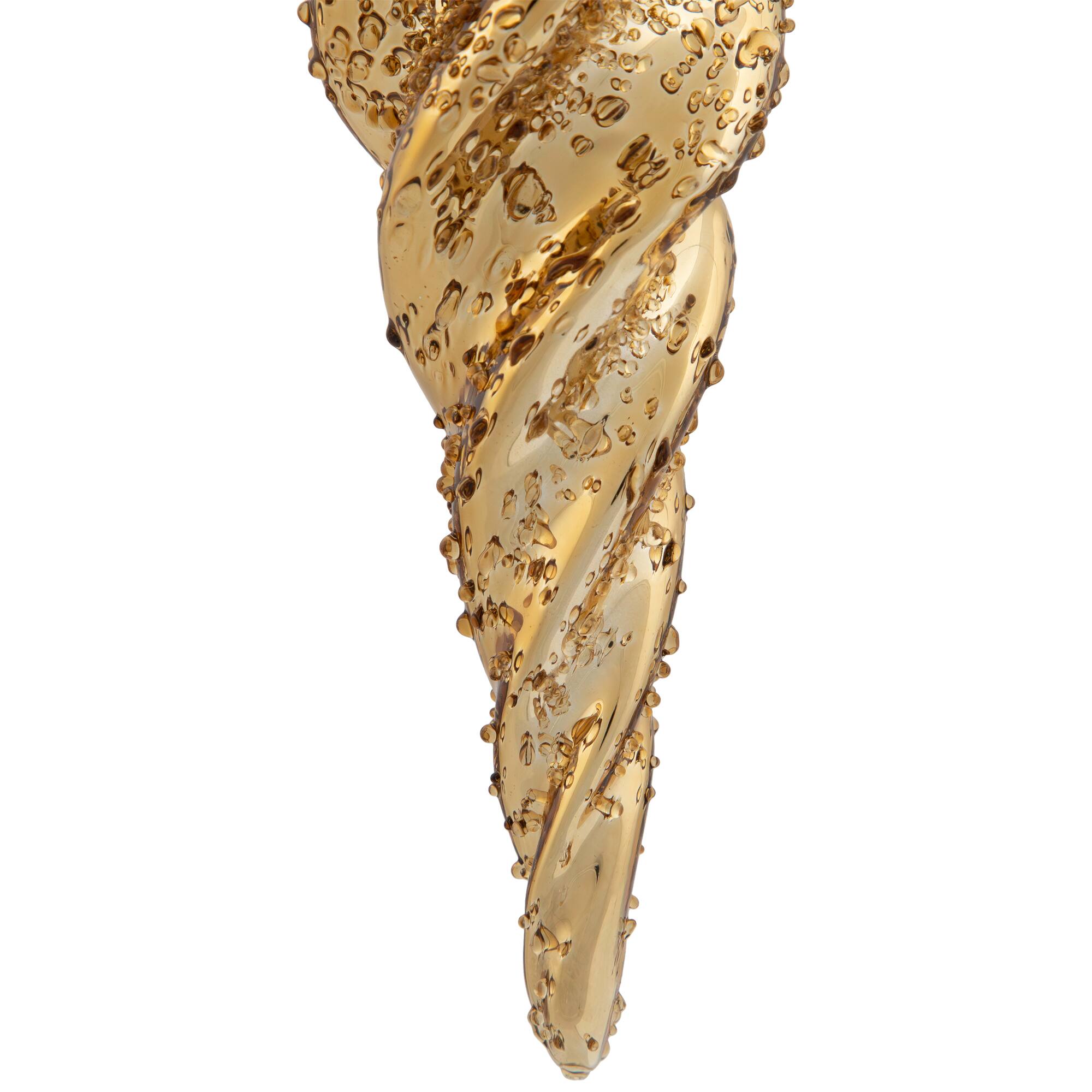 8.5" Shiny Gold Textured Finial Christmas Ornament