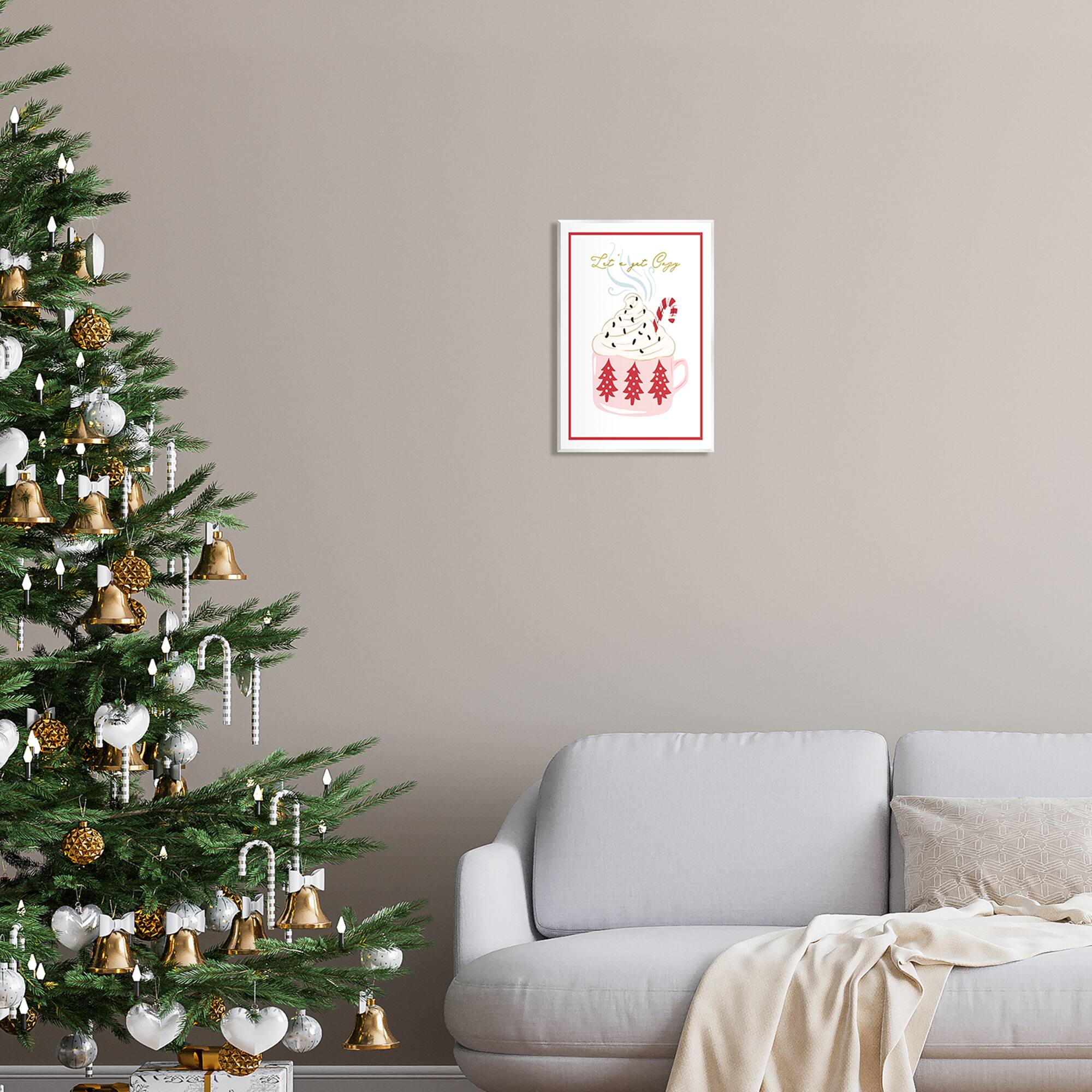 Stupell Industries Let's Get Cozy Pink Cocoa Wall Plaque Art