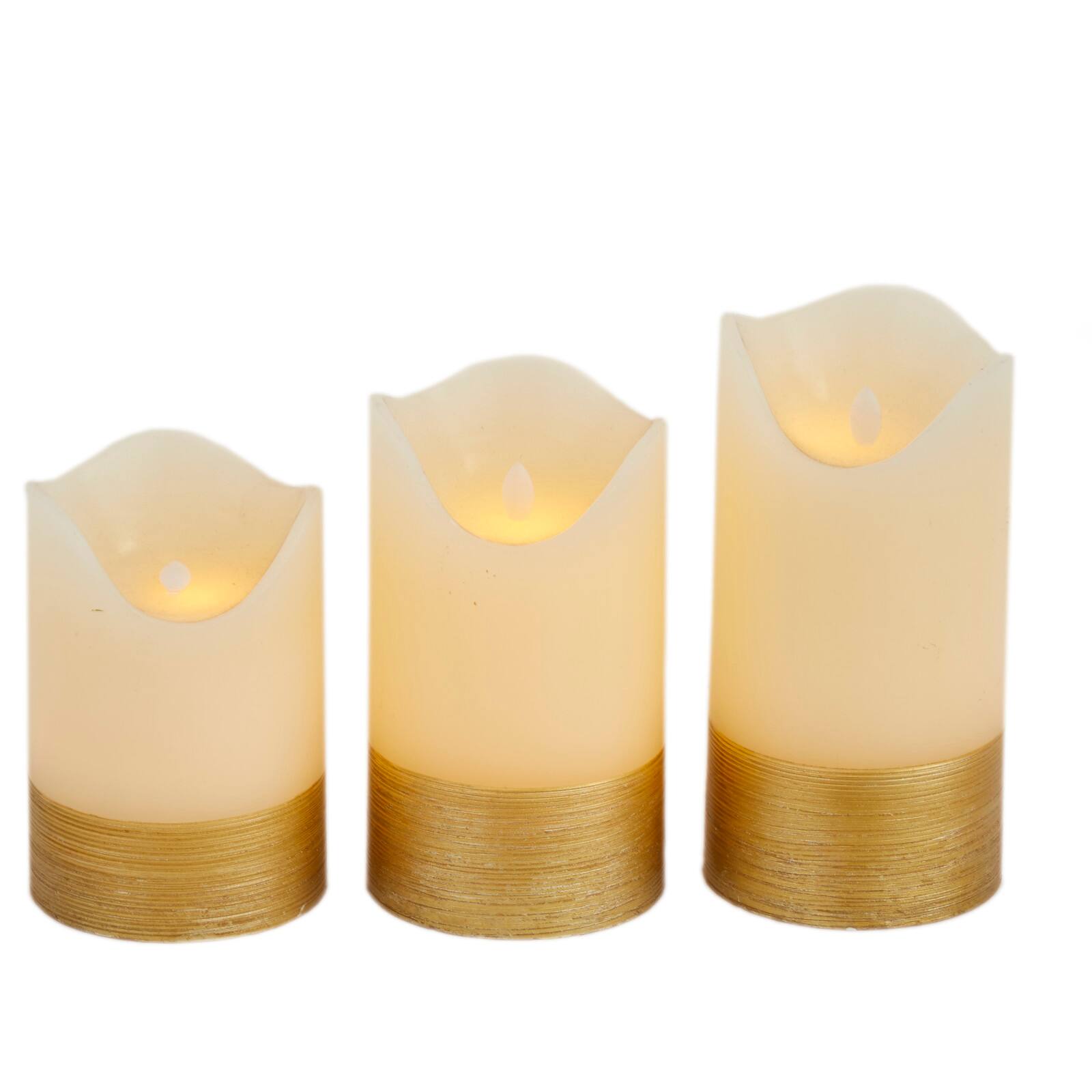 White Traditional Flameless Candle Set