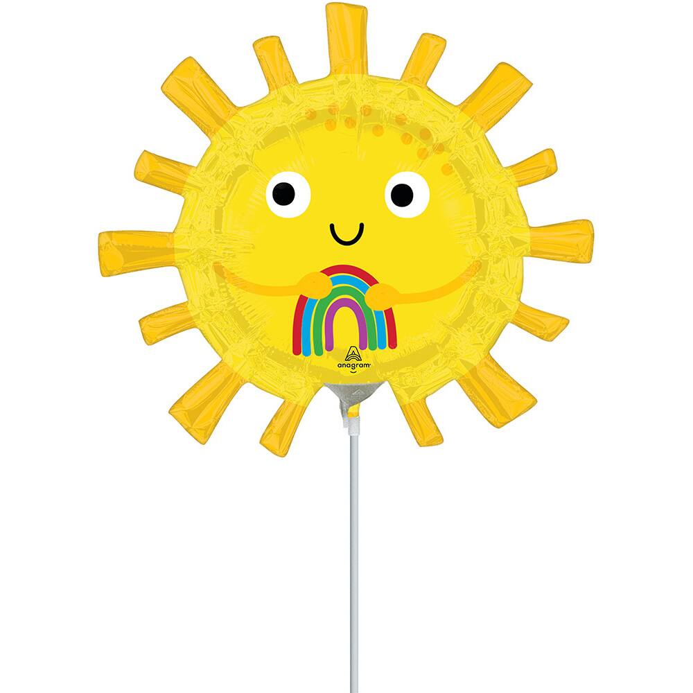 10" Happy Sun Stick Balloon