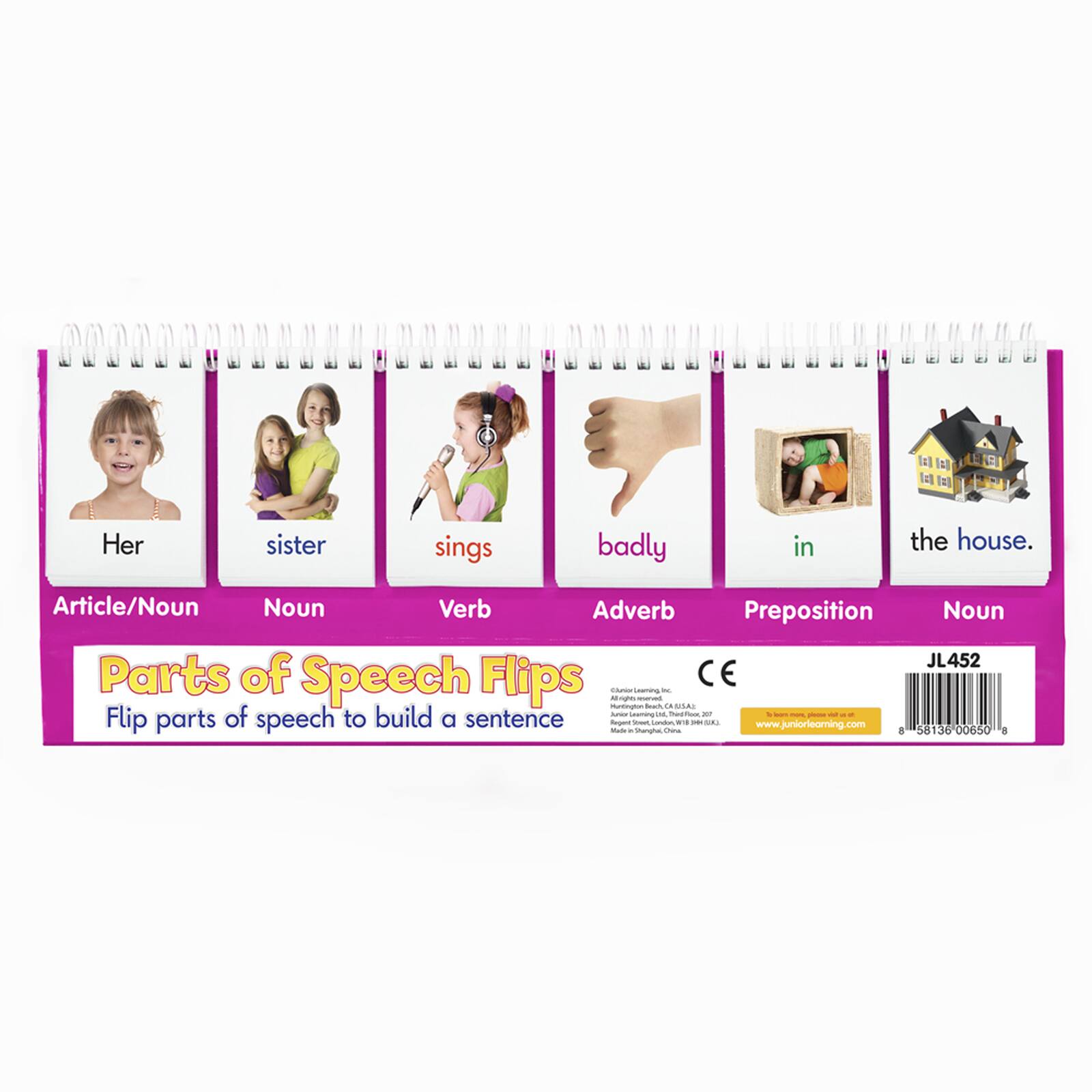 Junior Learning® Double-Sided Parts of Speech Flips, 2ct.