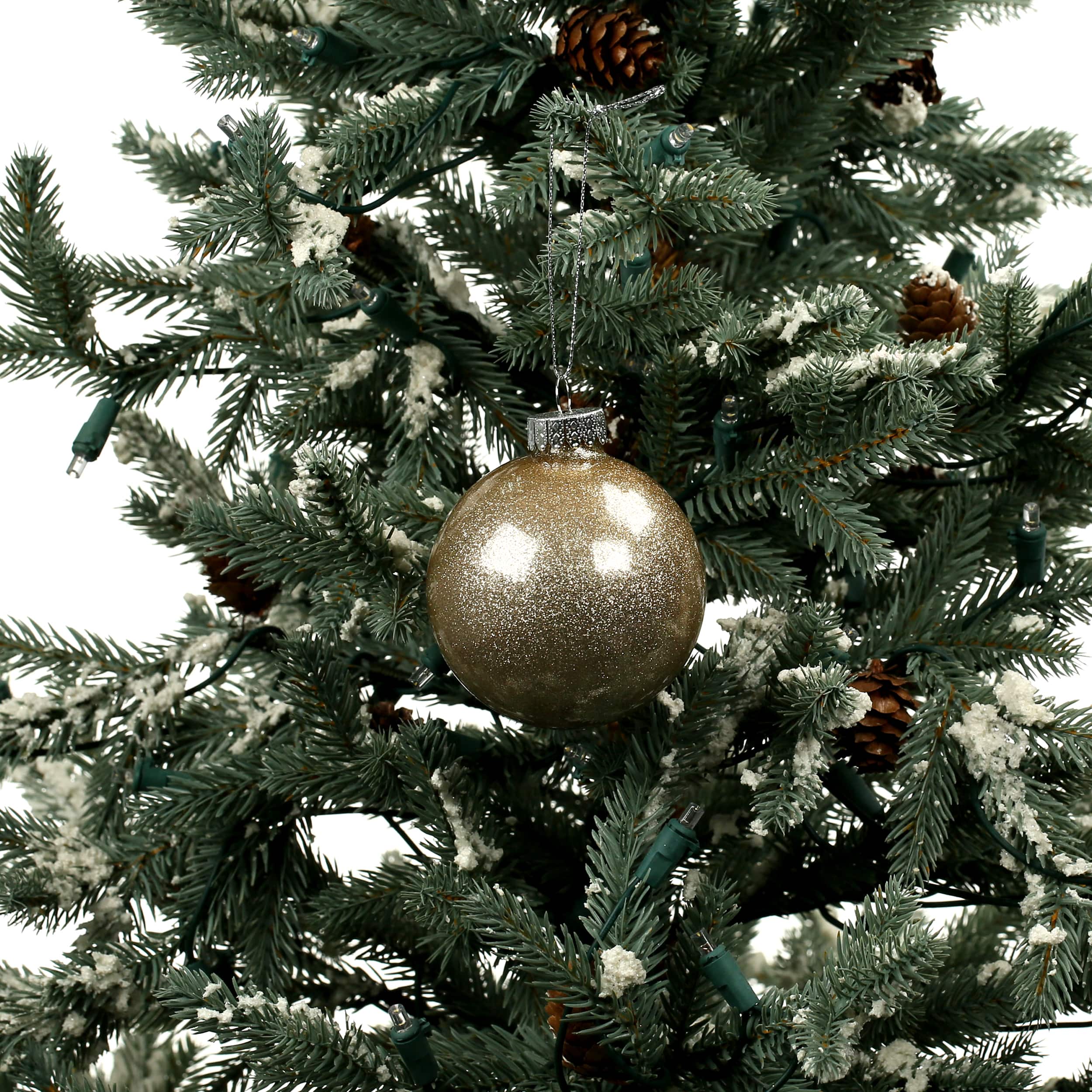 4 Pack 3.1&#x22; Glitter Glass Ball Ornaments by Ashland&#xAE;