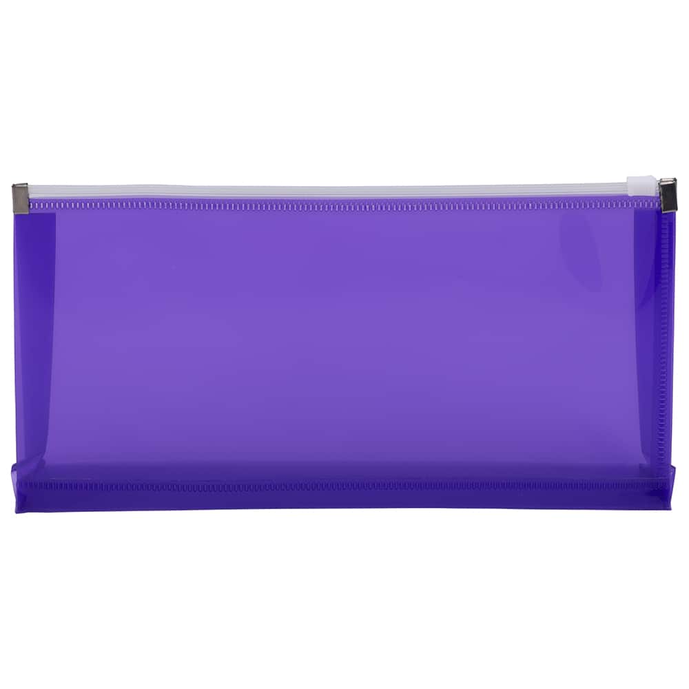 JAM Paper 5'' x 10'' Clear Plastic Pencil Pouch with Zip Closure, 12ct.
