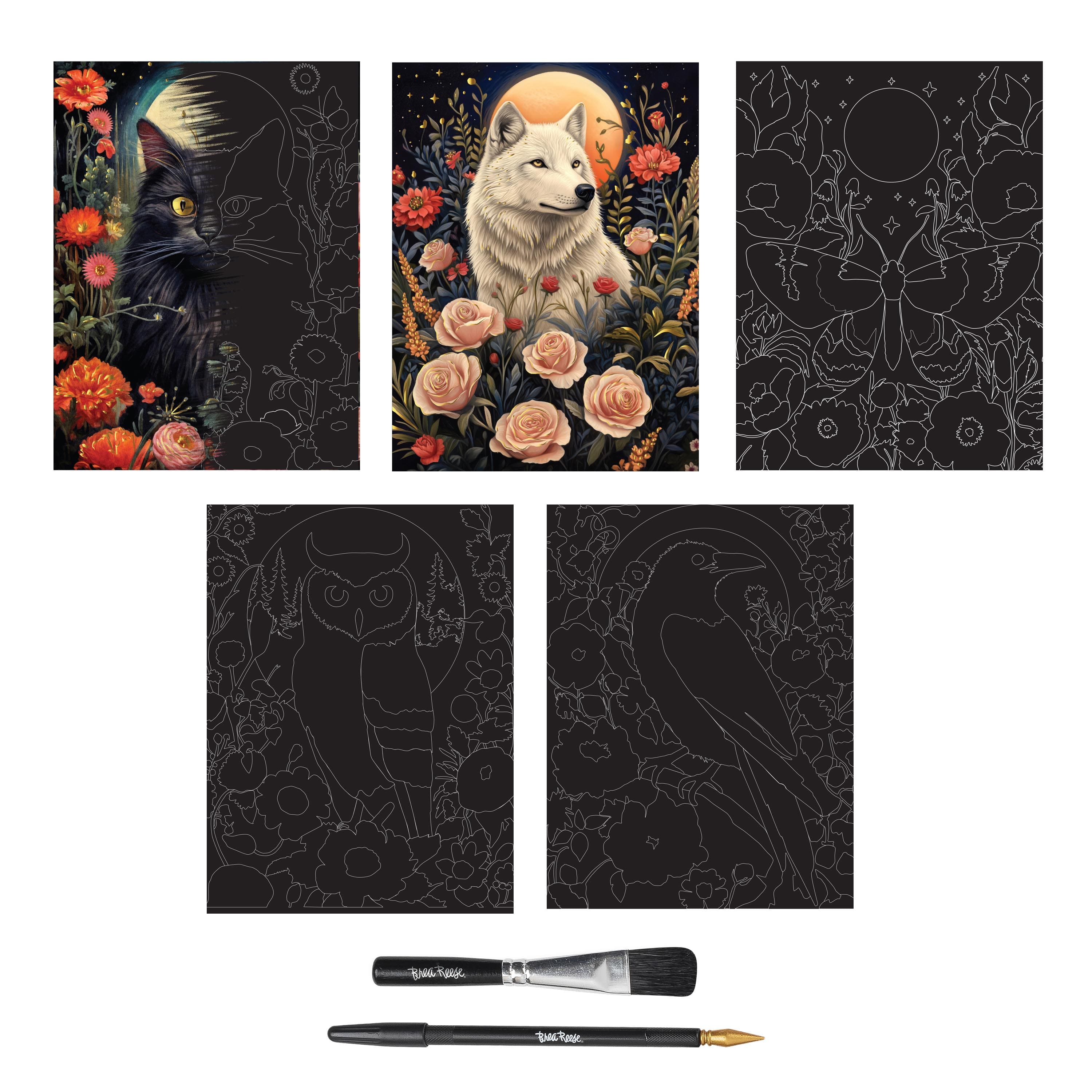 Brea Reese® 9" x 12" Forest Friends Scratch Art Paper Pad