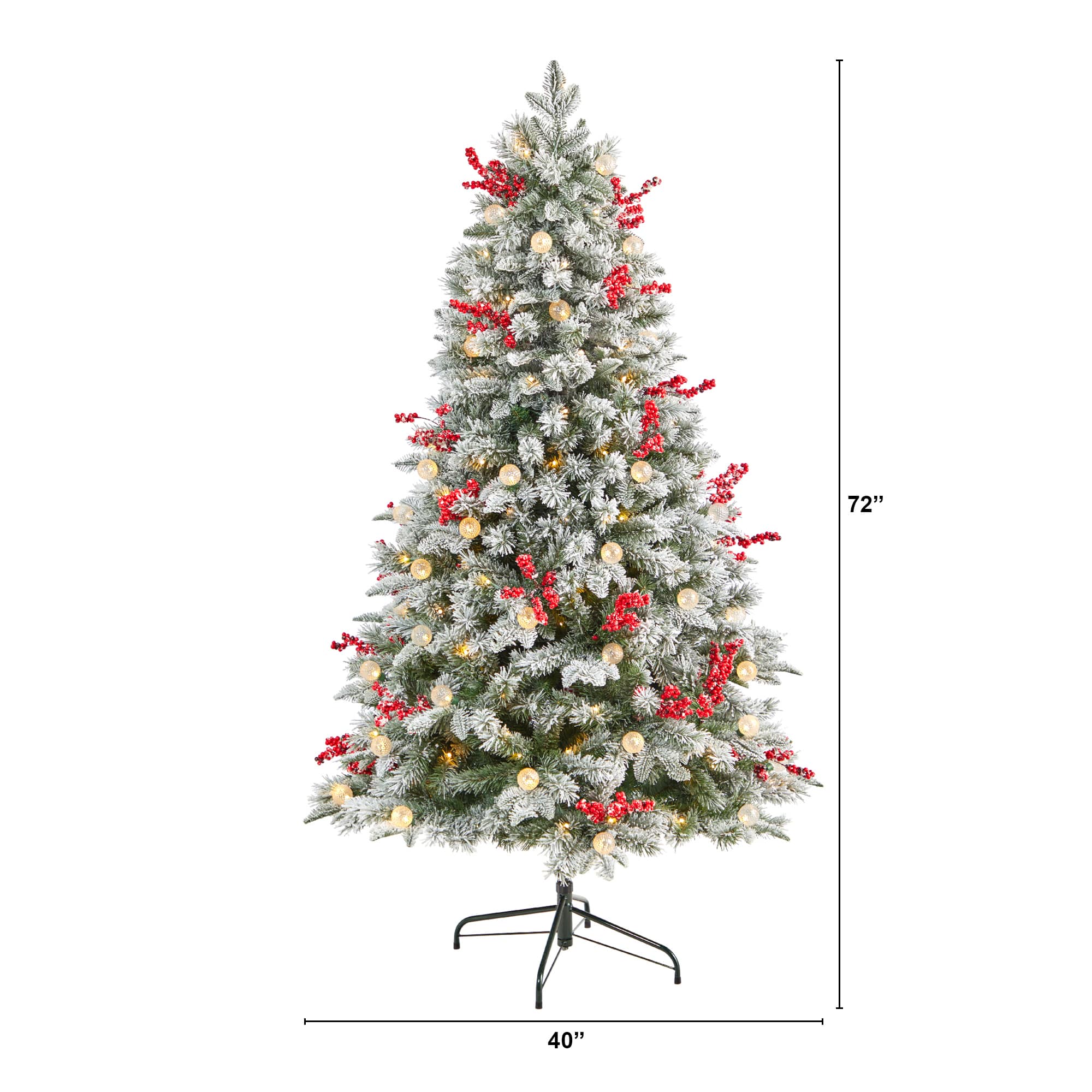 6ft. Pre-Lit Snow Tipped Norwegian Fir Artificial Christmas Tree, White LED Lights