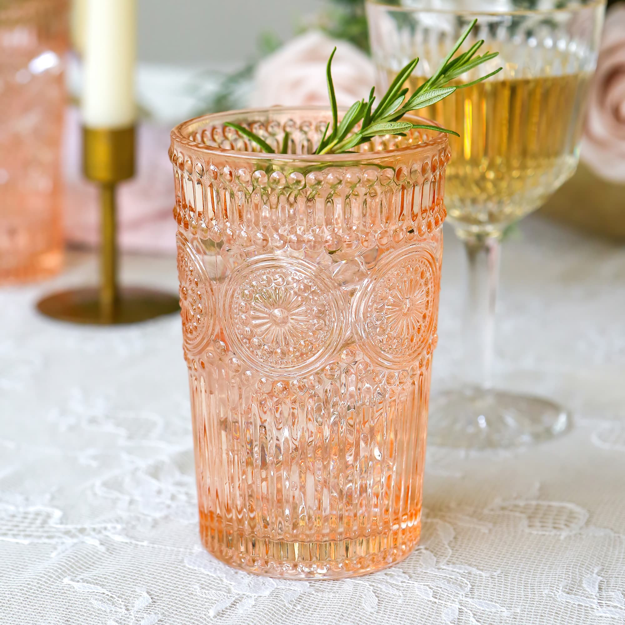 Kate Aspen® 13oz. Vintage Textured Rose Gold Drinking Glasses, 6ct.
